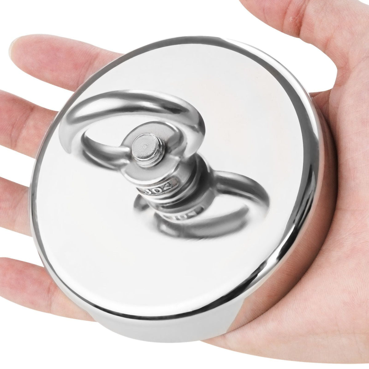 Fishing Magnet, 1000 LBS/454 Kg Pulling Force Super Strong Neodymium Fishing Magnet, Rare Earth Magnet with Handle Diameter 2.72 in/69 mm for Retrieving in River, Magnetic Fishing, Heavy Hanging