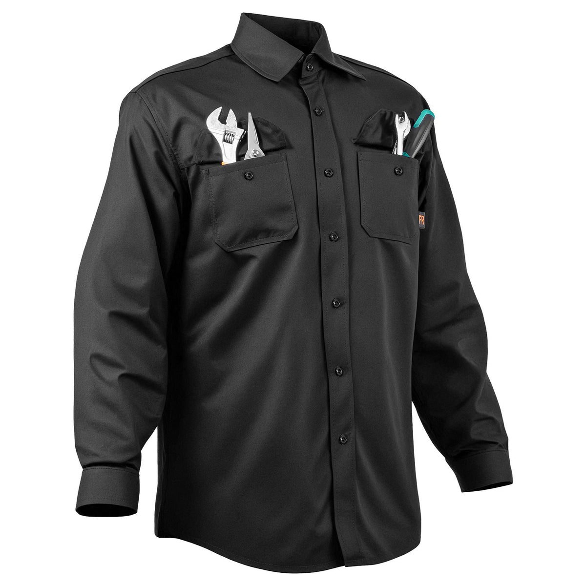 Flame Resistant Welding Jacket, 7oz. FR Shirts for Men, Machine Washable Cotton Heat-Resistant Welding Shirt, Meets ATPV 9.2 Cal/cm² Arc Rating - M Size