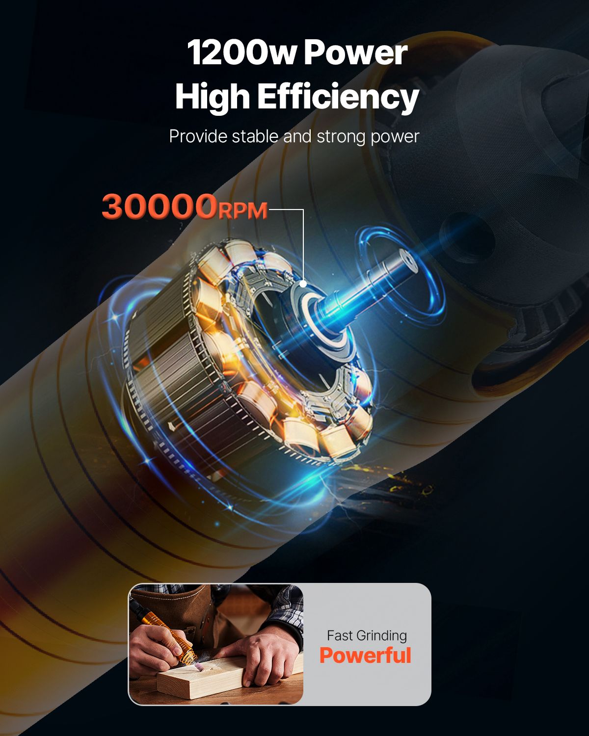 Flex Shaft Grinder, 1200W 30,000RPM Electric Flex Shaft Rotary Tool Carver, Multi-functional Hanging Grinding Machine with 31PCS Accessories & Foot Pedal for Carving Buffing Drilling Polishing