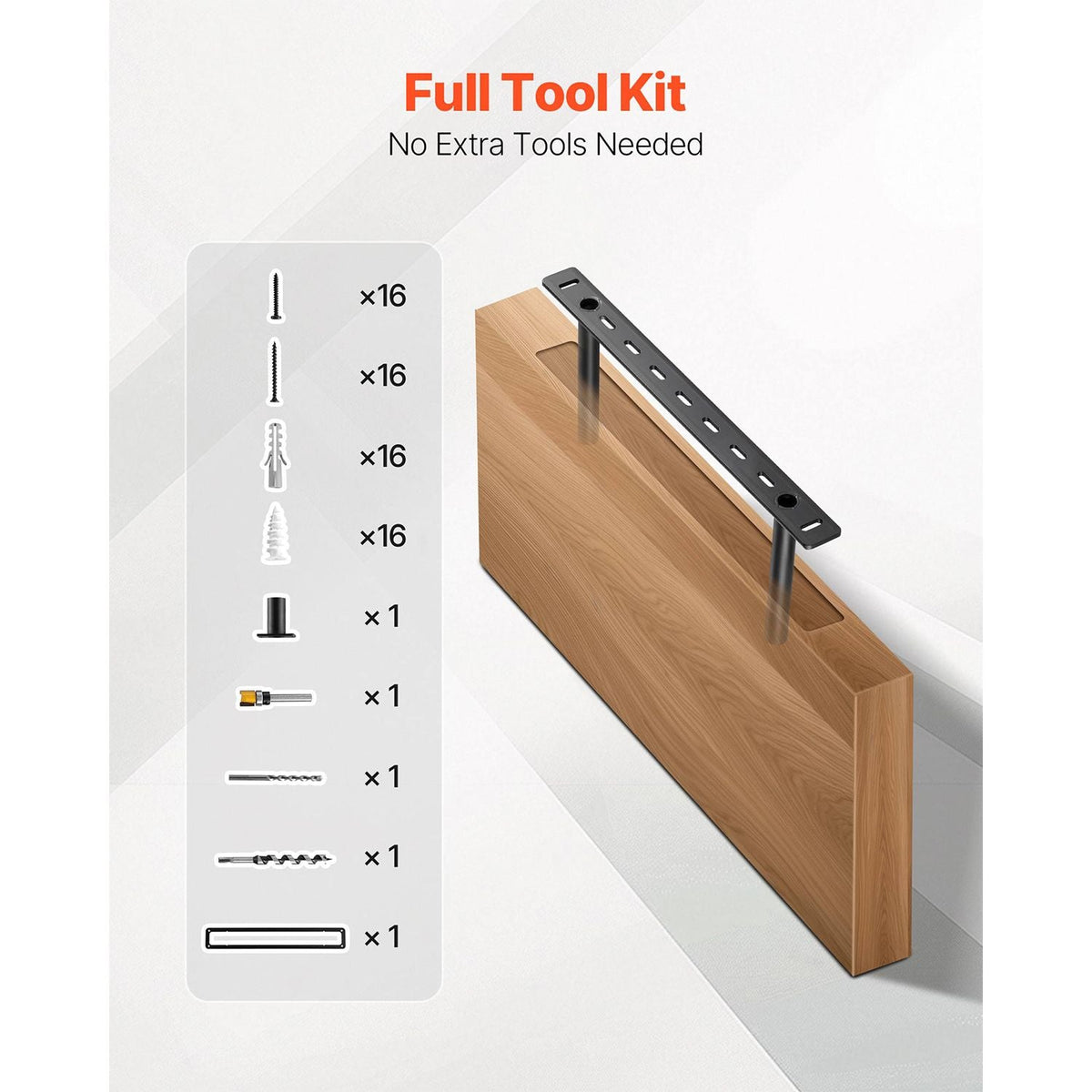 Floating Shelf Brackets 2 Pcs, 150 lbs/68 kg Weight Capacity, 16x6.2x1.5 inch / 406.4x157.4x38.1 mm, Heavy Duty Hidden Shelf Brackets Support, Wall Mounting Invisible Floating Shelves Bracket