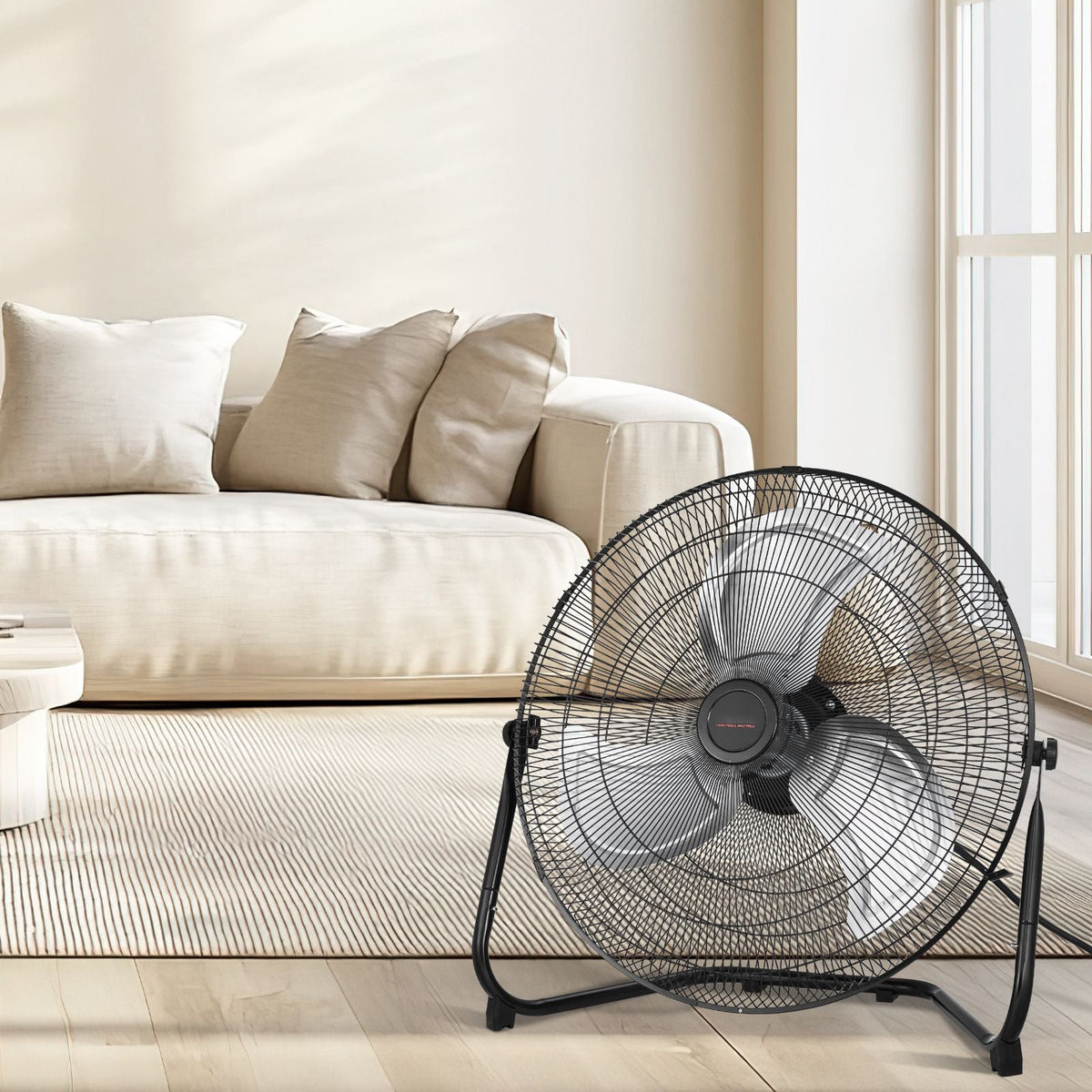 Floor Fan, 3 Speeds High Velocity Heavy Duty 18 Inch Industrial Fan, 4000 CFM 360° Adjustable Tilt 19.69 ft/sec Airflow Large Metal Fan, for Home, Gym, Office, Garage, Commercial Shop & Bedroom