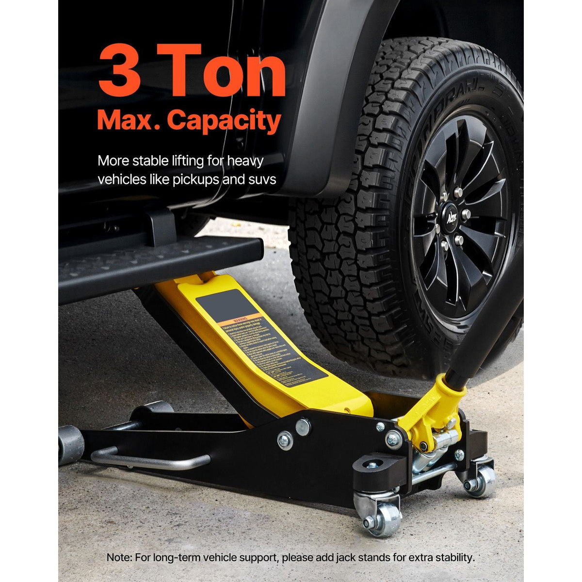 Floor Jack, 3 Ton Low Profile Floor Jack, Aluminum and Steel Racing Floor Jack with Dual Pistons Quick Lift Pump, Floor Jack Lifting Range 3-6/11"-19-11/16"