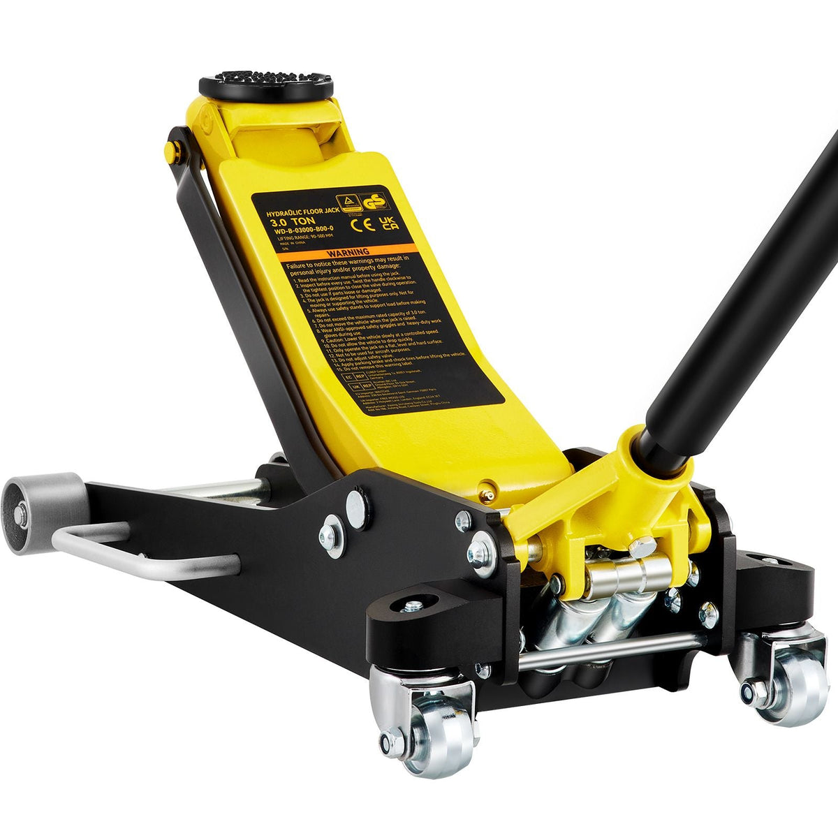 Floor Jack, 3 Ton Low Profile Floor Jack, Aluminum and Steel Racing Floor Jack with Dual Pistons Quick Lift Pump, Floor Jack Lifting Range 3-6/11"-19-11/16"