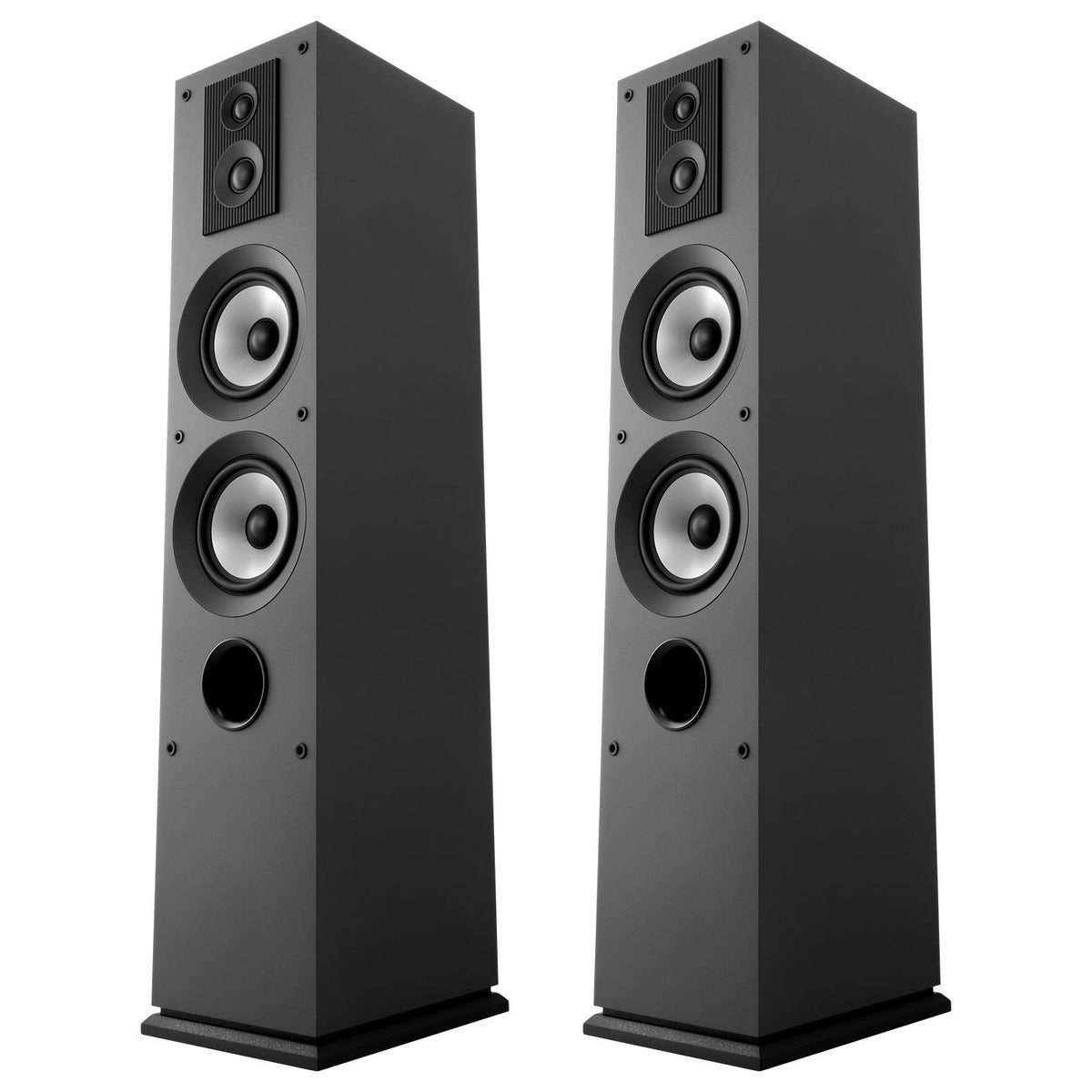 Floorstanding Speakers Pair, 3-Way, Floor-Standing Tower Speakers with 0.75 in & 1 in Tweeter, Dual 5.25 in Woofers, 145W Peak Power, 70Hz–20kHz Frequency Response, MDF Enclosure, for Home Audio