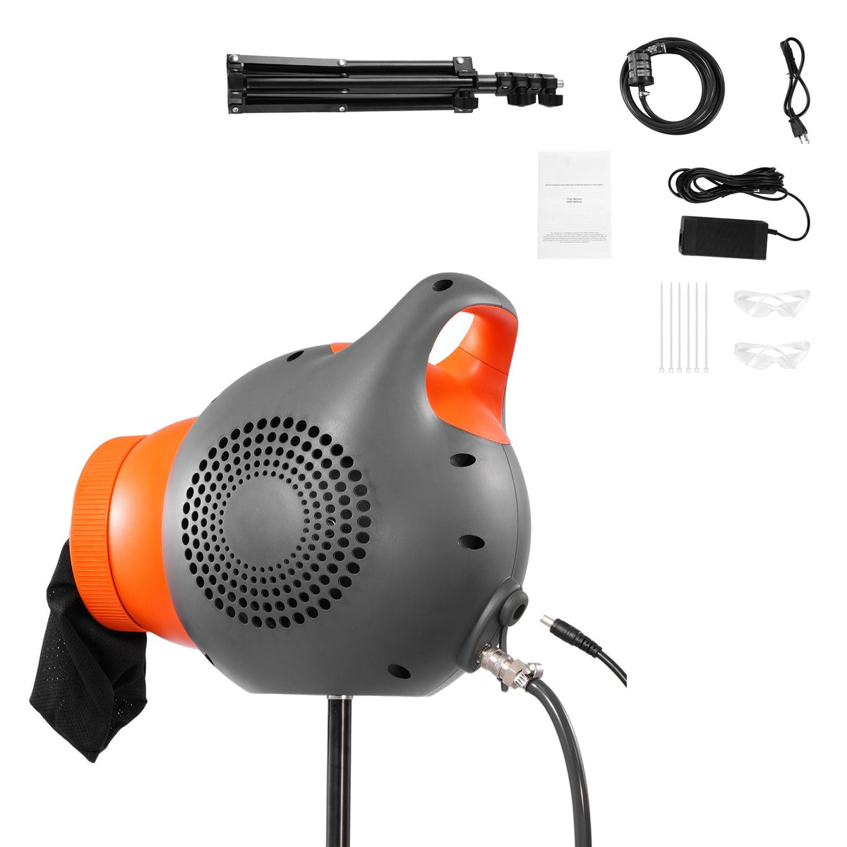 Foam Machine, 115 W Party Foam Cannon, Portable Foam Maker with a Tripod Stand, Powerful Foam Party Machine, for Backyard, Pool, Outdoor Events, Birthdays, Celebrations and Party, Grey & Orange