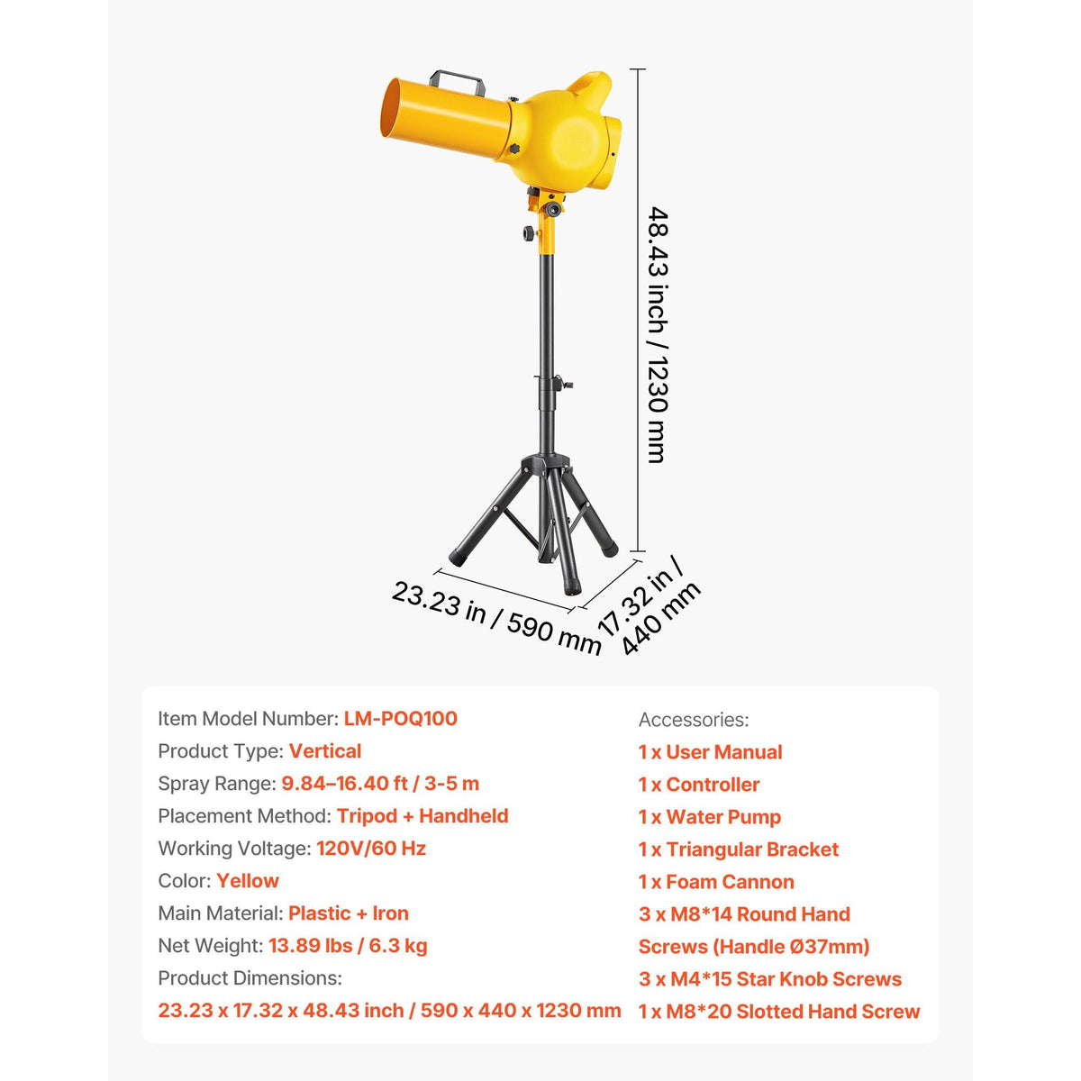 Foam Machine, Handheld Spray Foam Cannon Party Machine, Bubble Cannon with Fan & Triangular Structure, Dense Foams Maker for Gatherings, Backyard, Celebrations & Party, Continuous Foams Output