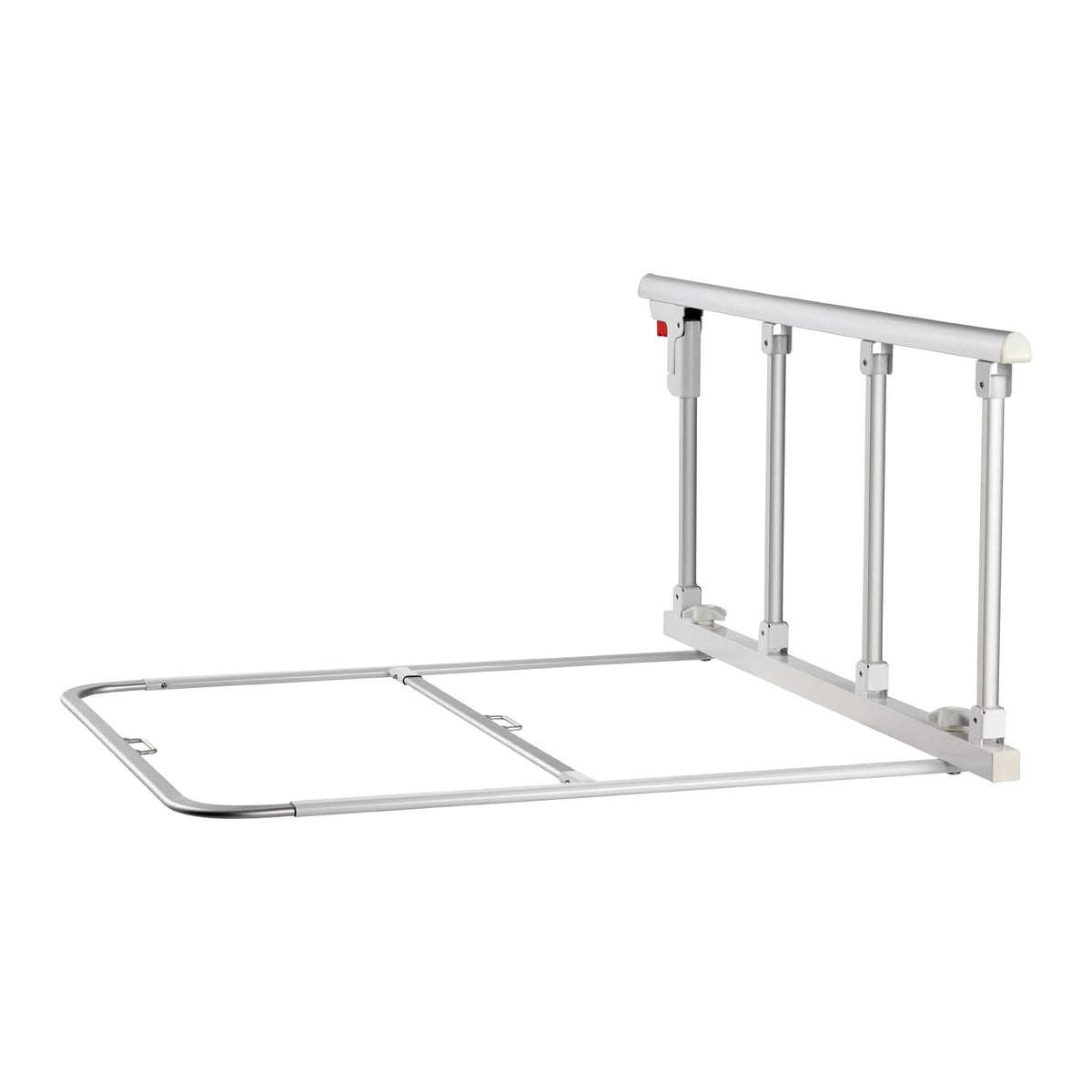 Foldable Bed Rail for Elderly, 38 in Bedside Assist Rail with Fixing Strap, Adjustable Height Pipe Bedside Cane, High-Strength Metal Senior Bed Bar, Hand Guard Grab Fits King, Queen, Full, Twin