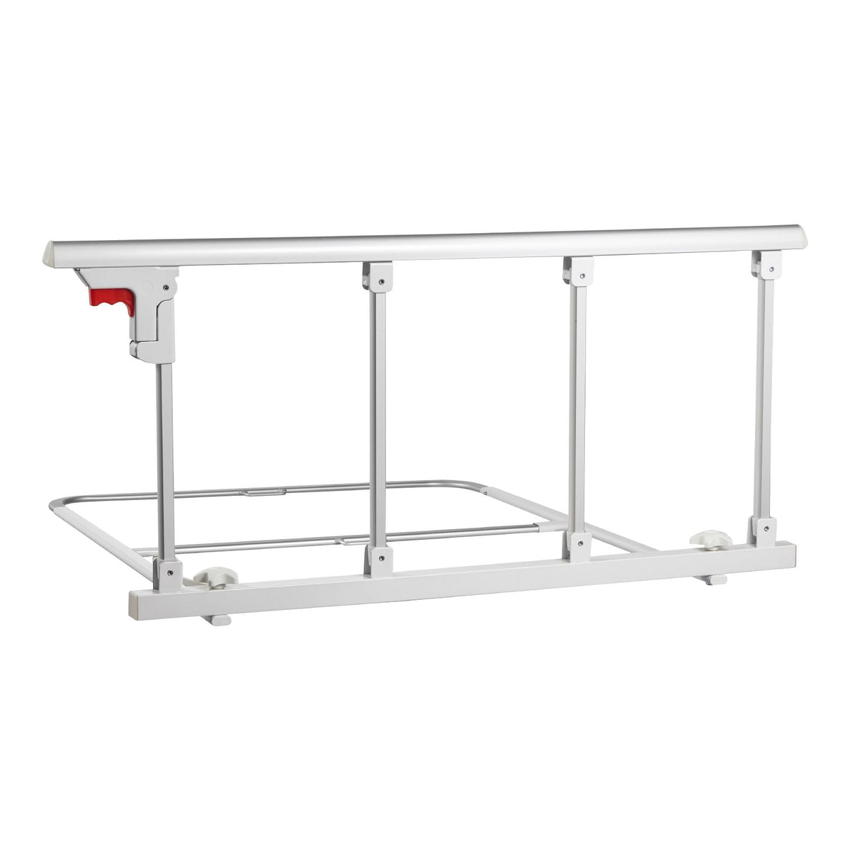Foldable Bed Rail for Elderly, 38 in Bedside Assist Rail with Fixing Strap, Adjustable Height Pipe Bedside Cane, High-Strength Metal Senior Bed Bar, Hand Guard Grab Fits King, Queen, Full, Twin