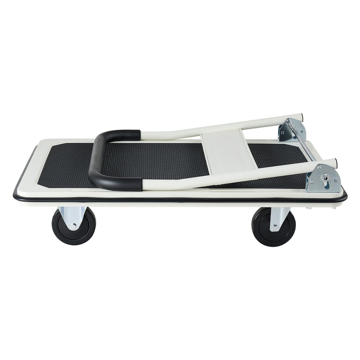 Foldable Push Cart Dolly, 660 lbs Load Capacity, Folding Platform Truck with Swivel Wheels, Moving Platform Hand Truck Flatbed Cart, Space Saving Push Handle, for Easy Storage, 35.4x34.3x24in