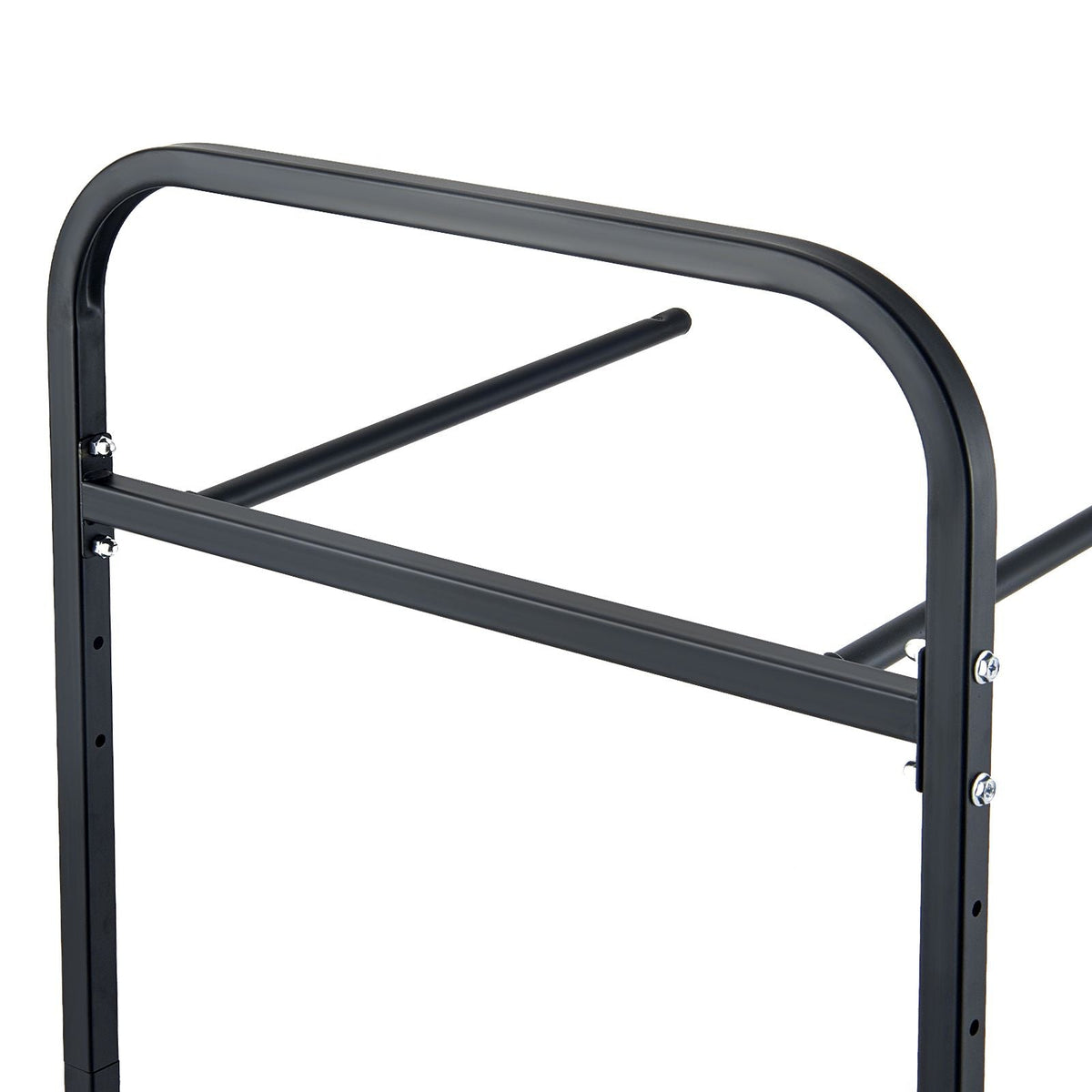 Folding Chair Rack, 100 LBS Capacity, Heavy-duty Chair Cart for Hanging 10 Chairs, Multi-Function Metal Chair Storage Dolly with Rubber Wheels, Push-Style Chair Holder, Matte Black