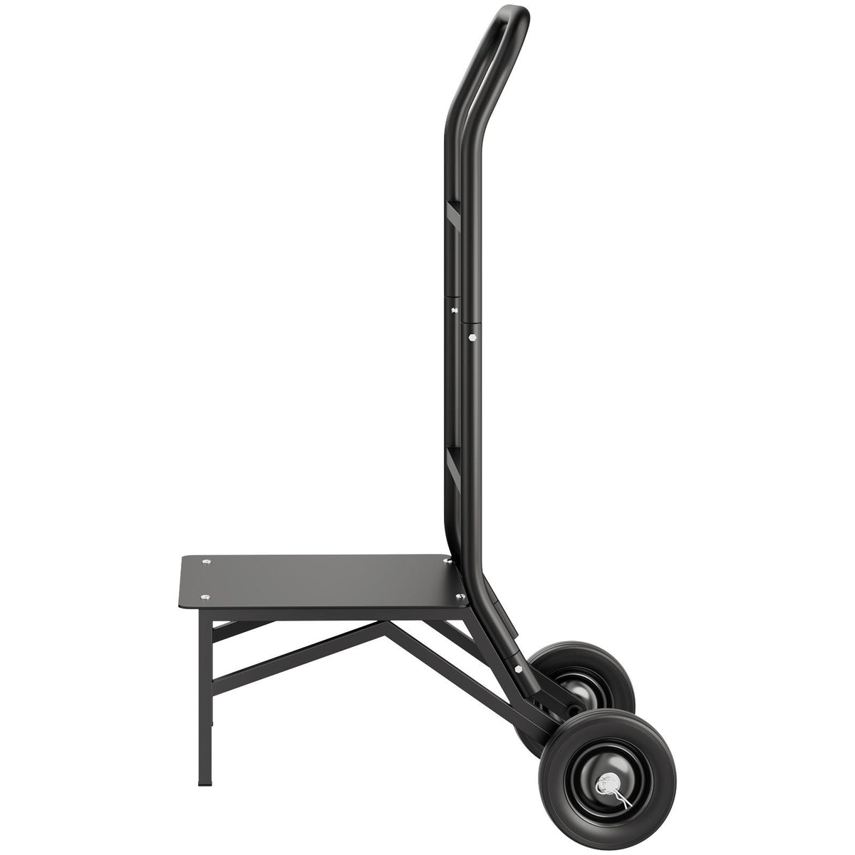 Folding Chair Rack, 150 LBS Capacity, Heavy-duty Chair Cart for Stacking 10 Chairs, Multi-Function Metal Chair Storage Dolly with Rubber Wheels, Push-Style Chair Holder, Matte Black