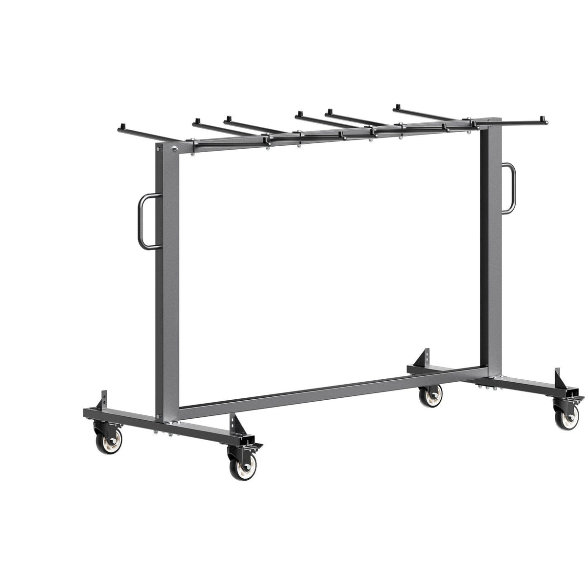 Folding Chair Rack, 400 LBS Capacity, Heavy-duty Chair Cart for 42 Chairs or 12 Tables, Multi-Function Chair Storage Dolly with Rubber Wheels and Holders, Large Chair Holder, Matte Black