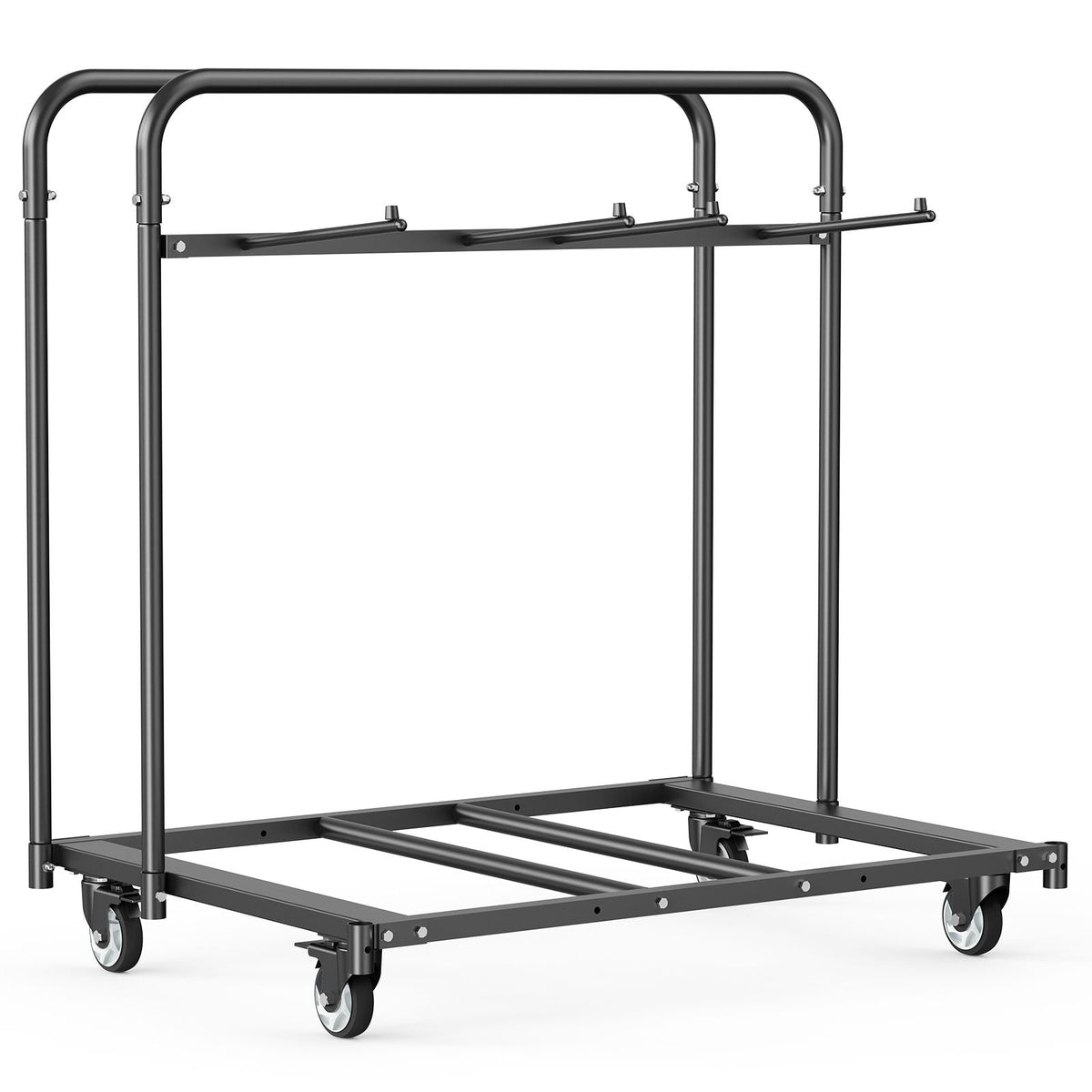 Folding Chair Rack, 400 LBS Capacity, Heavy-duty Chair Cart for 5 Tables+14 Chairs, Chair Storage Dolly Chair Holder w/ Swivel Casters and Locking Wheels,for Party Event,Hotel, Matte Black