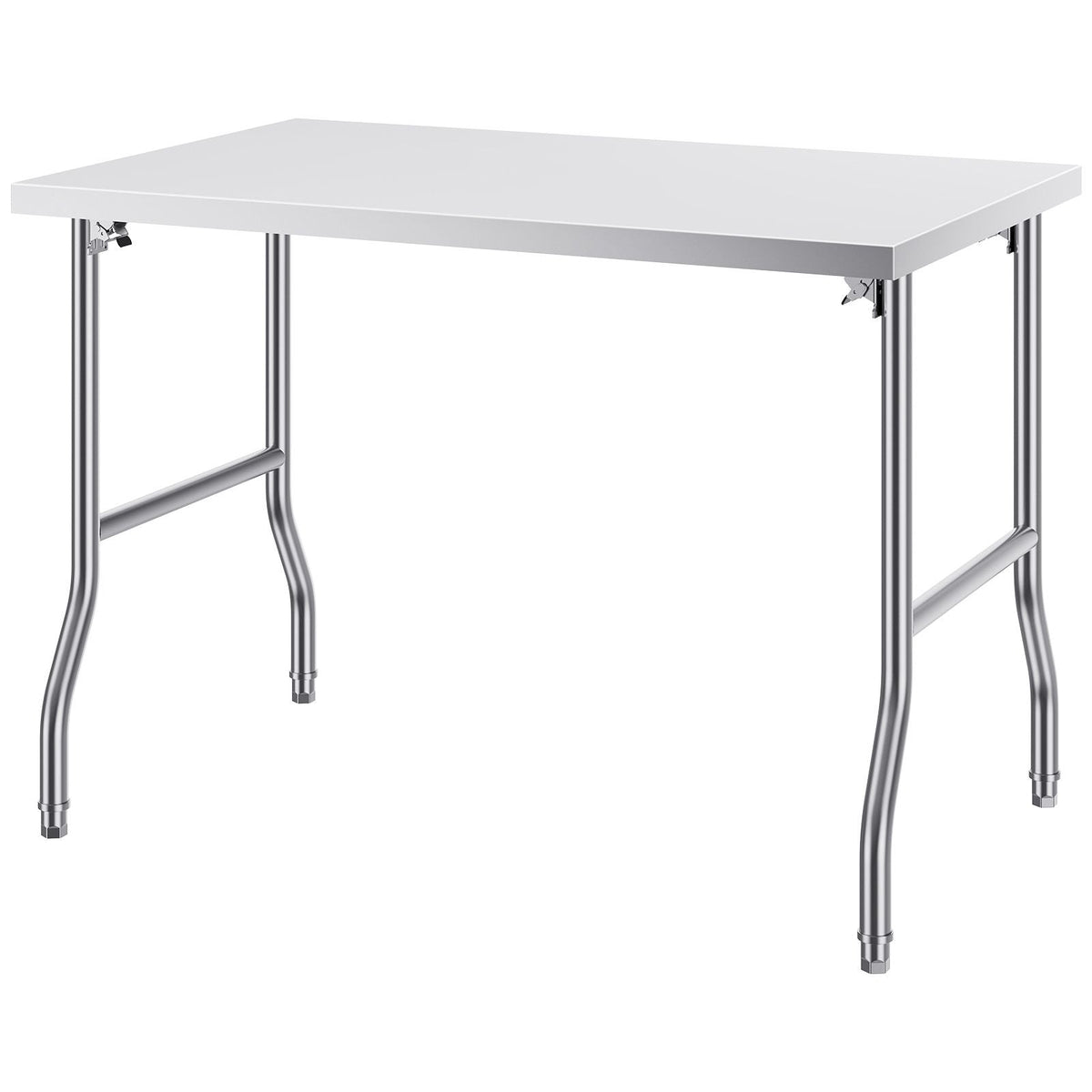 Folding Commercial Prep Table, 48 x 30 Inch Commercial Worktable Workstation, Heavy-duty Stainless Steel Folding Table with 300 lbs Load, Kitchen Work Table, for Home Kitchen Restaurant Garage