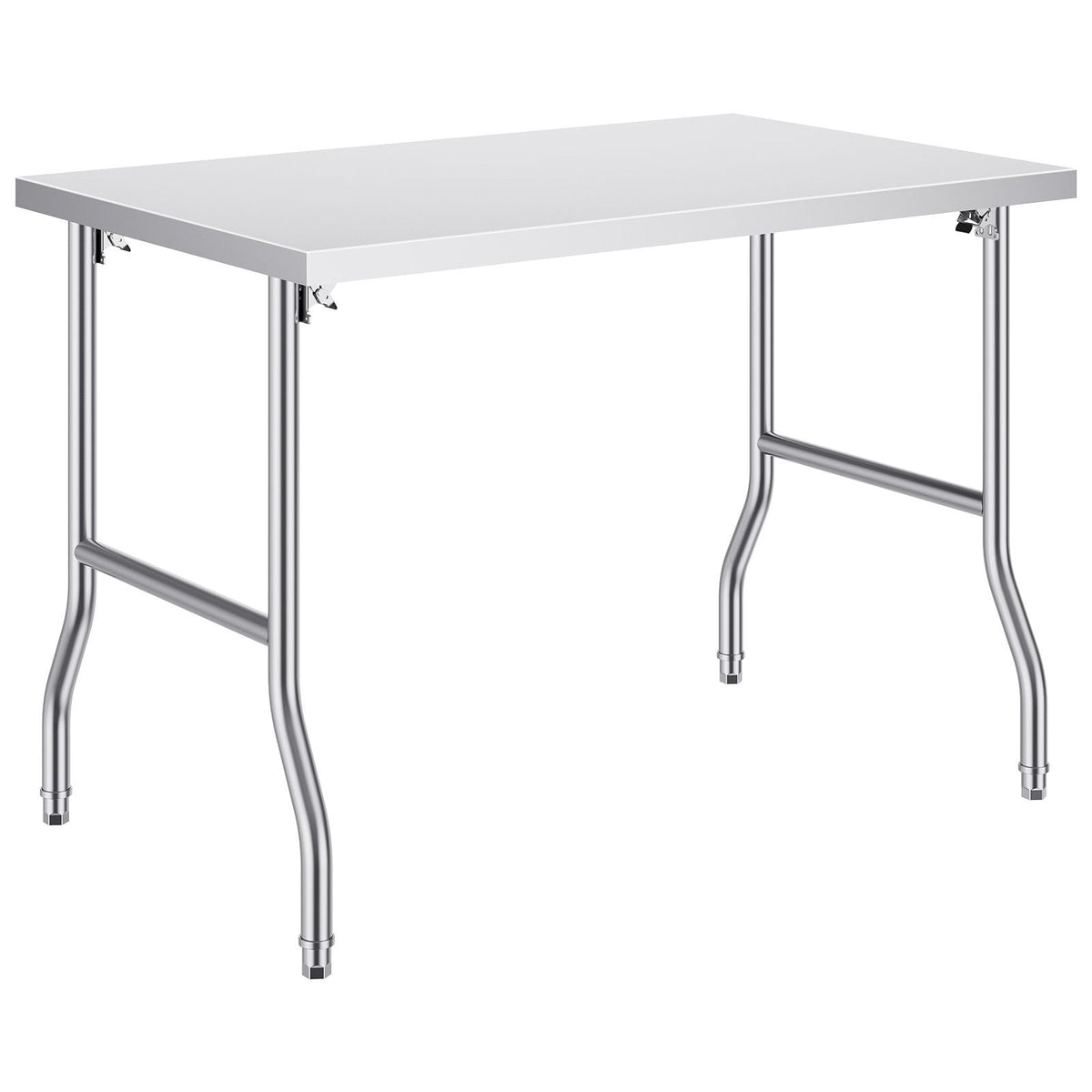 Folding Commercial Prep Table, 48 x 30 Inch Commercial Worktable Workstation, Heavy-duty Stainless Steel Folding Table with 300 lbs Load, Kitchen Work Table, for Home Kitchen Restaurant Garage