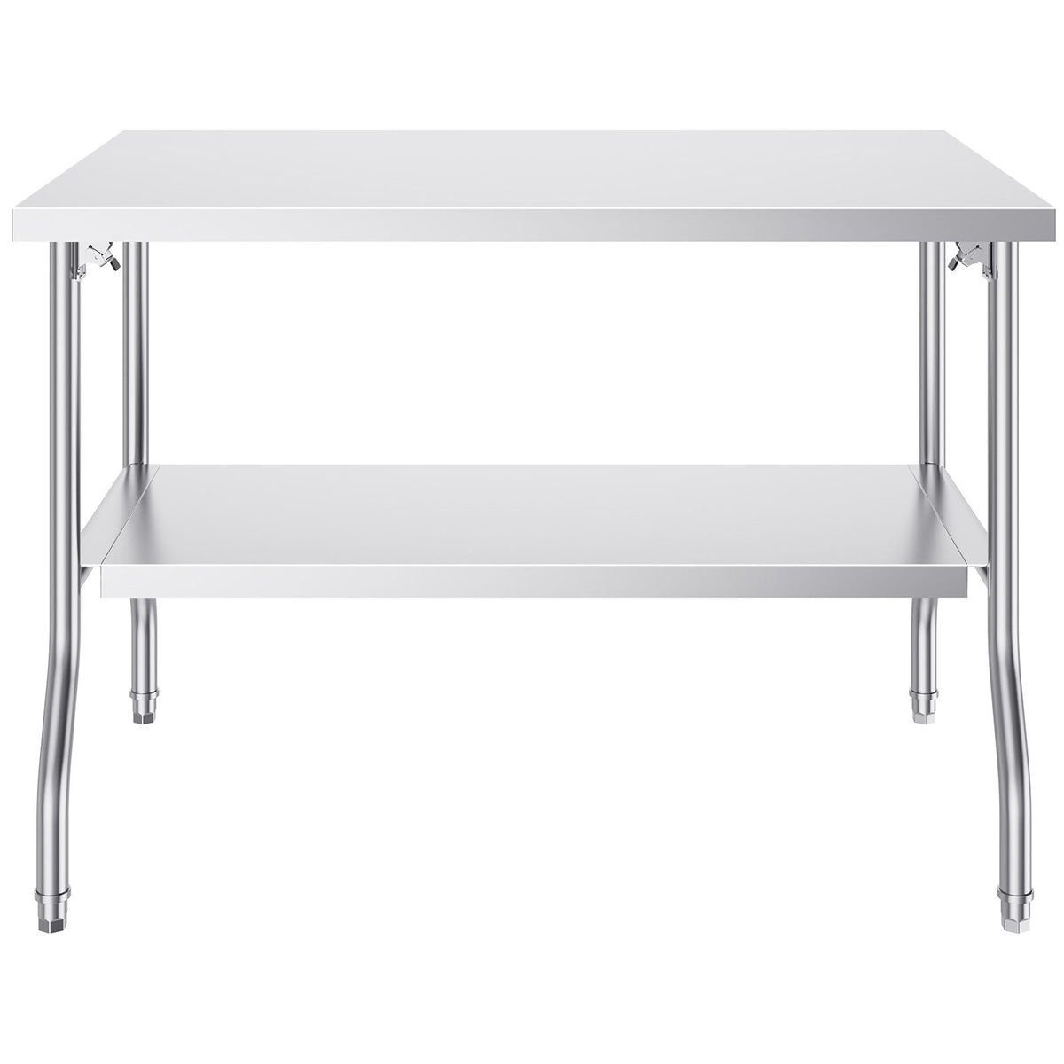 Folding Commercial Prep Table, 48 x 30 Inch Commercial Worktable Workstation with Undershelf, Heavy-duty Stainless Steel Folding Table with 300 lbs Load, for Home Kitchen Restaurant Garage
