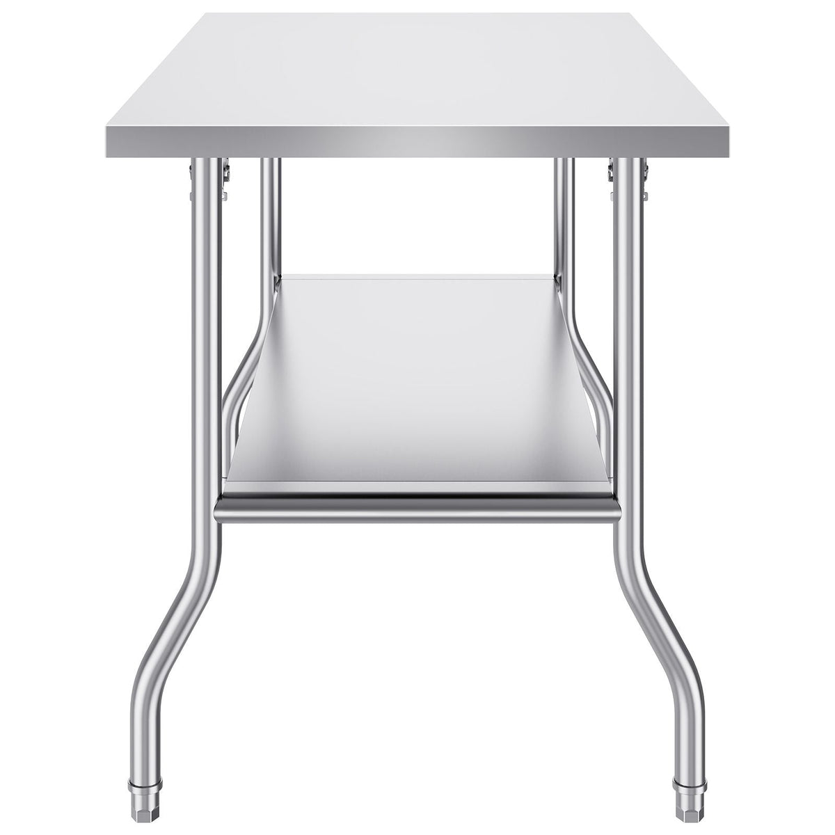 Folding Commercial Prep Table, 48 x 30 Inch Commercial Worktable Workstation with Undershelf, Heavy-duty Stainless Steel Folding Table with 300 lbs Load, for Home Kitchen Restaurant Garage