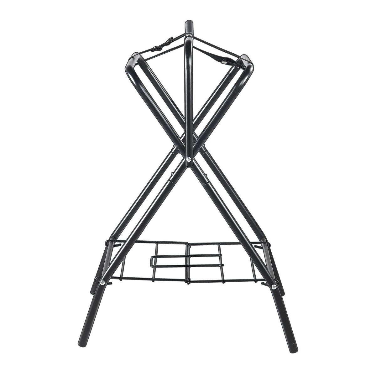 Folding Saddle Rack, 28 x 19 x 37.5 in, 2 Packs Freestanding Horse Saddle Stand, Portable Horse Blanket Holder, Heavy Duty Steel Saddle Rack for English & Western Saddles, Tack Storage, Black