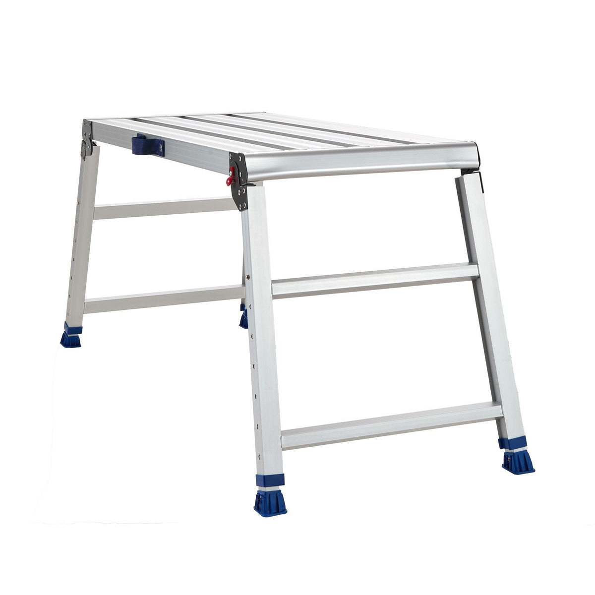 Folding Work Platform, Adjustable Height 23-34.5 in, 40 x 18 in Aluminum Step Stool, 500 lbs Load Capacity, Heavy Duty Non-Slip Platform Ladder, Portable Work Bench for Painting, Maintenance
