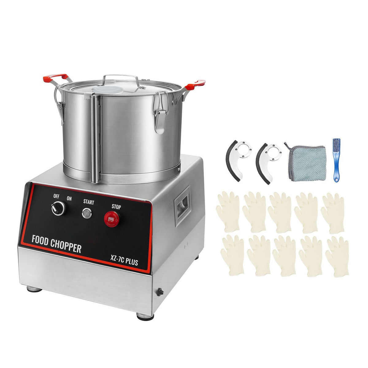 Food Processor & Vegetable Chopper, 7 Quart Bowl, 750W Food-Grade Stainless Steel Food Processor Chopper with 2 Extra S-Curve Blades, Multifunctional for Chopping Vegetables, Meat, Grains, Nuts