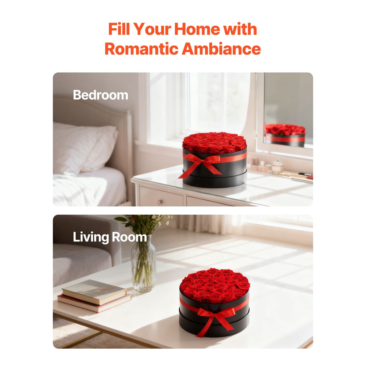 Forever Flowers, 27 Preserved Roses in a Box, Eternal Flowers Immortal Bouquet Birthday Present for Delivery Prime Women Her Wife Mothers, Anniversary, Valentine's Day,Christmas, Red