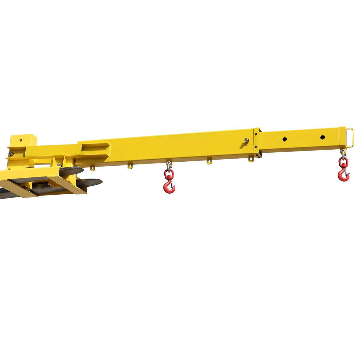 Forklift Jib Boom Crane, 6000lbs Capacity, Manual Telescoping Boom Extends Up to 56.1 inches, Forklift Mobile Crane with 2 Hooks, Adjustable Forklift Crane Attachment for Warehouse, Factories