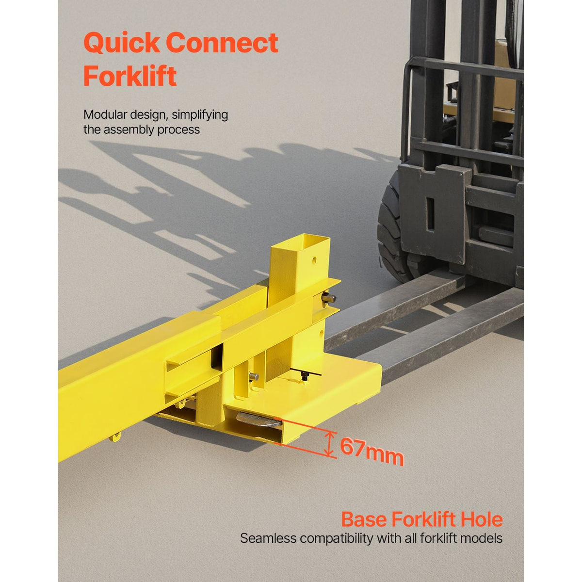 Forklift Jib Boom Crane, 6000lbs Capacity, Manual Telescoping Boom Extends Up to 56.1 inches, Forklift Mobile Crane with 2 Hooks, Adjustable Forklift Crane Attachment for Warehouse, Factories