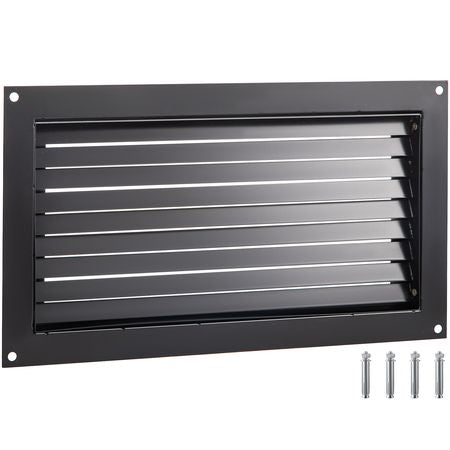 Foundation Flood Vent, 8\" Height x 16\" Width Flood Vent, to Reduce Foundation Damage and Flood Risk, Black, Wall Mounted Flood Vent, for Garages & Full Height Enclosures