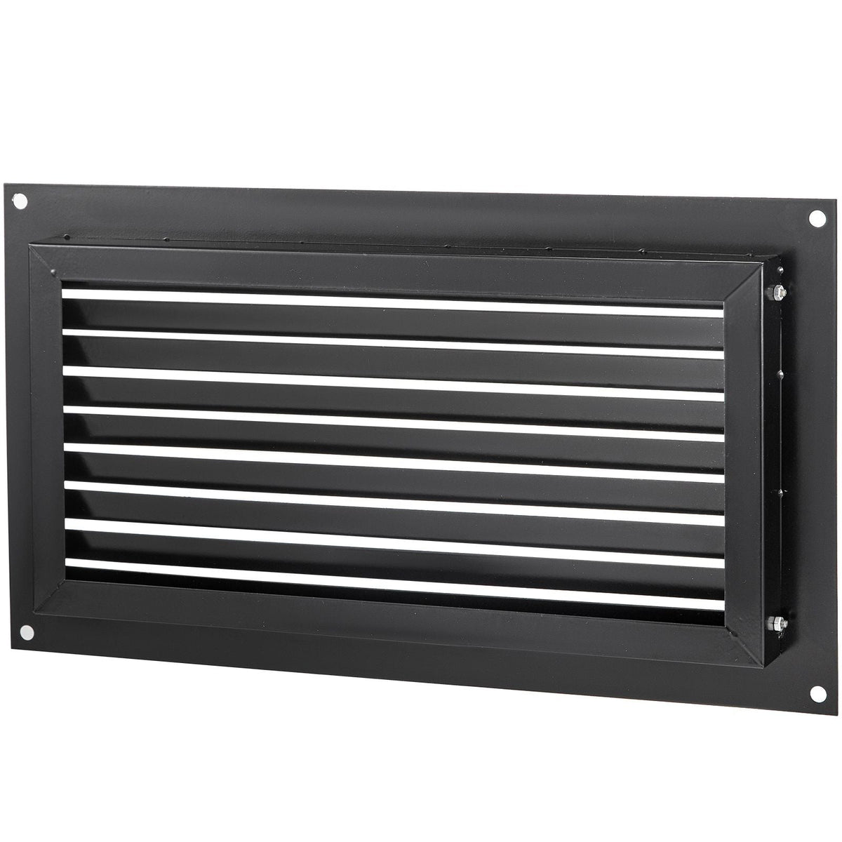 Foundation Flood Vent, 8\" Height x 16\" Width Flood Vent, to Reduce Foundation Damage and Flood Risk, Black, Wall Mounted Flood Vent, for Garages & Full Height Enclosures