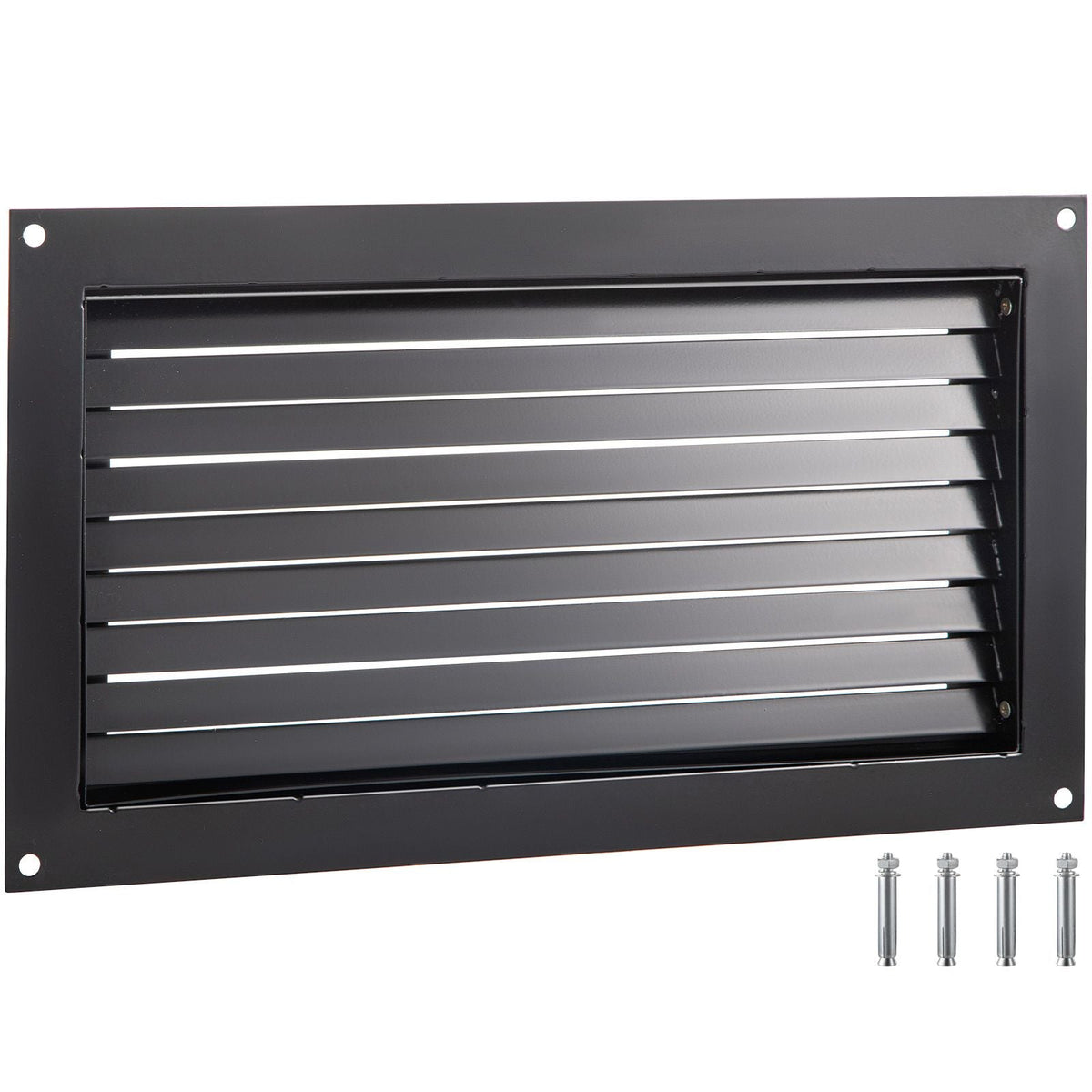 Foundation Flood Vent, 8\" Height x 16\" Width Flood Vent, to Reduce Foundation Damage and Flood Risk, Black, Wall Mounted Flood Vent, for Garages & Full Height Enclosures