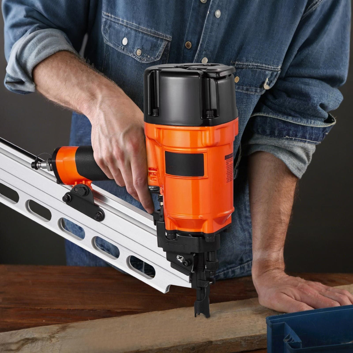 Framing Nailer, 2" to 3-1/2" 21 Degree Full Round Head Pneumatic Framing Nailer with Dual Trigger Modes & Tool-Less Depth Adjustment, 80-120PSI Pro Air Nail Gun for Framing Flooring Decking
