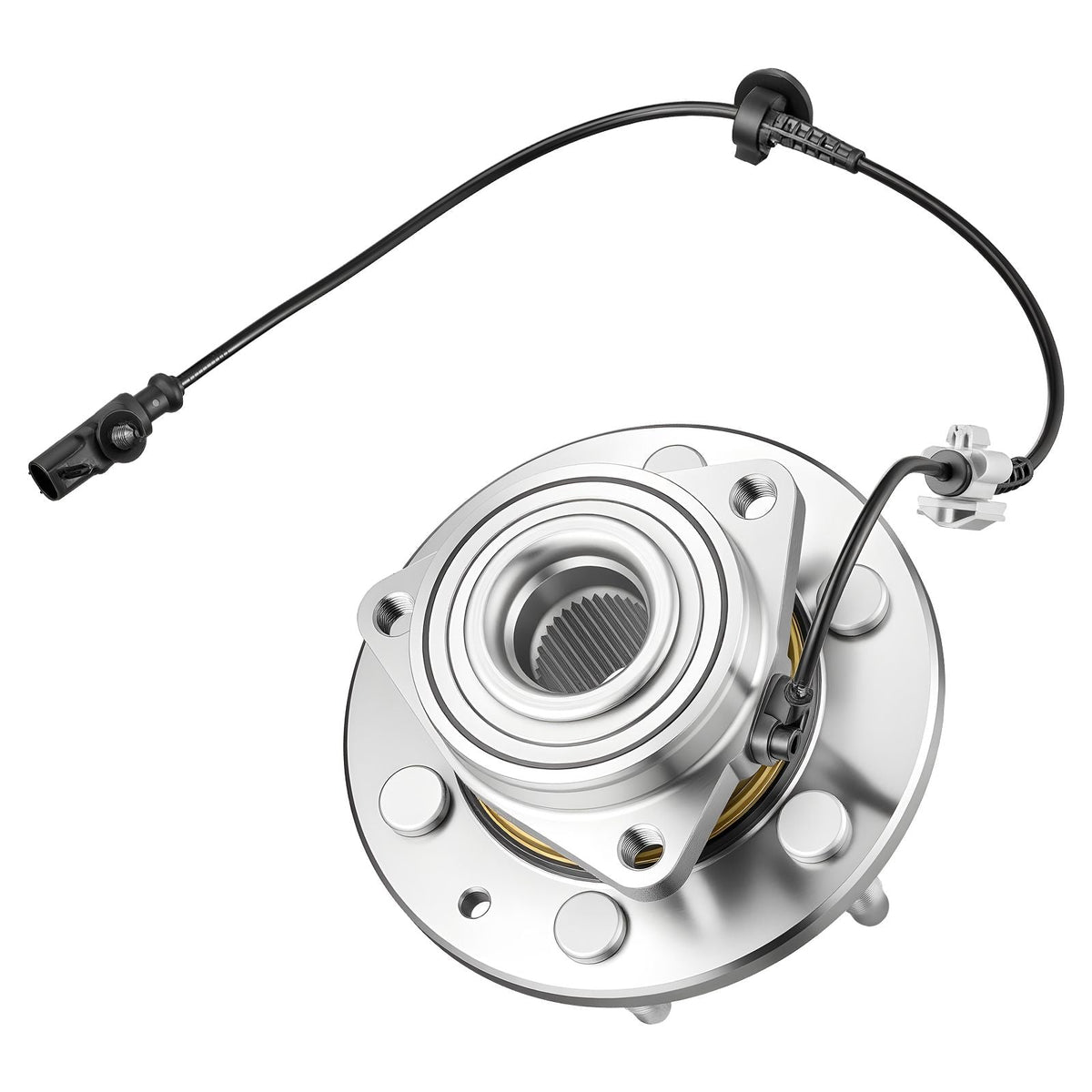 Front Wheel Bearing & Hub Assembly Fit for 2007-2013 Chevy Silverado 1500 4WD Avalanche GMC Sierra 1500 Cadillac Escalade EXT 2007-2014 Tahoe OEM 515096, Wheel Bearing Hub Set with ABS Sensor