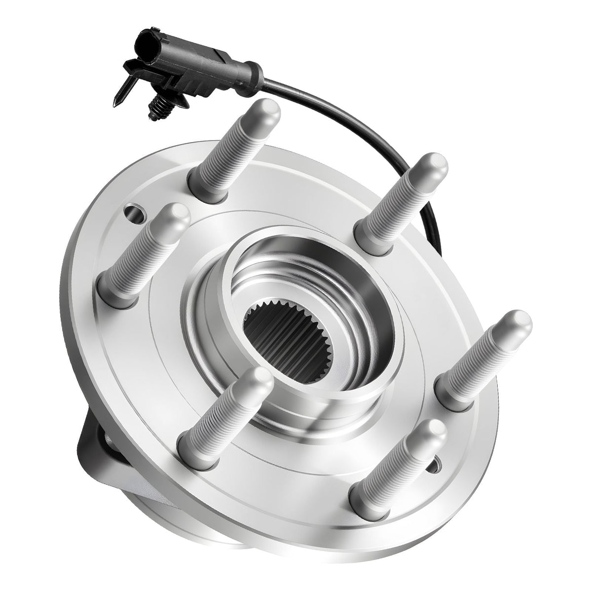 Front Wheel Bearing & Hub Assembly Fit for 2007-2013 Chevy Silverado 1500 4WD Avalanche GMC Sierra 1500 Cadillac Escalade EXT 2007-2014 Tahoe OEM 515096, Wheel Bearing Hub Set with ABS Sensor