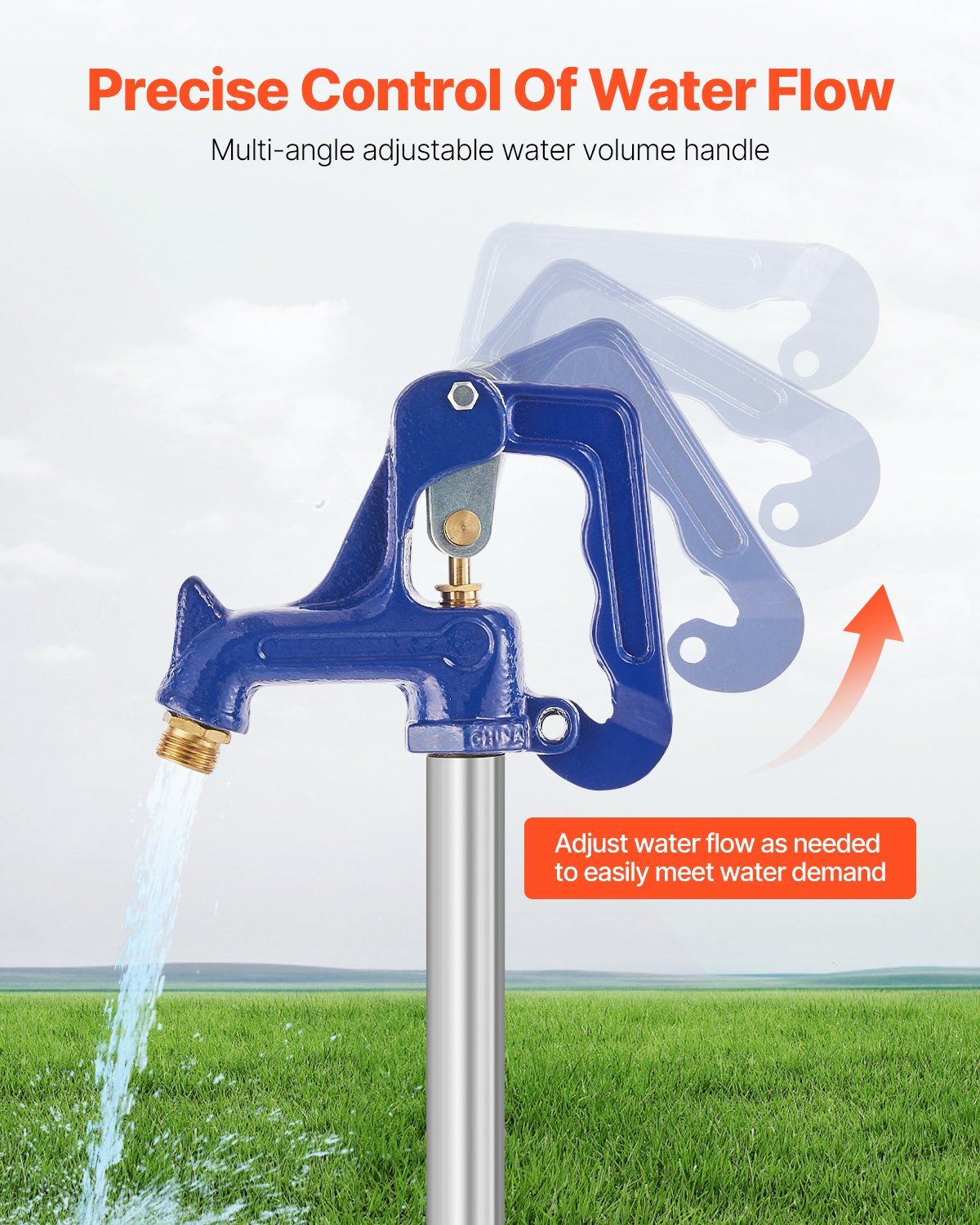 Frost Proof Yard Hydrant, 5.25 FT Freeze-Proof Outdoor Faucet with 36" Bury Dept, 3/4" NPT Pipe Connection & 3/4" NH Hose Coupling, Heavy-Duty Cast Iron Hydrant for Yard, Garden, Farm Irrigation