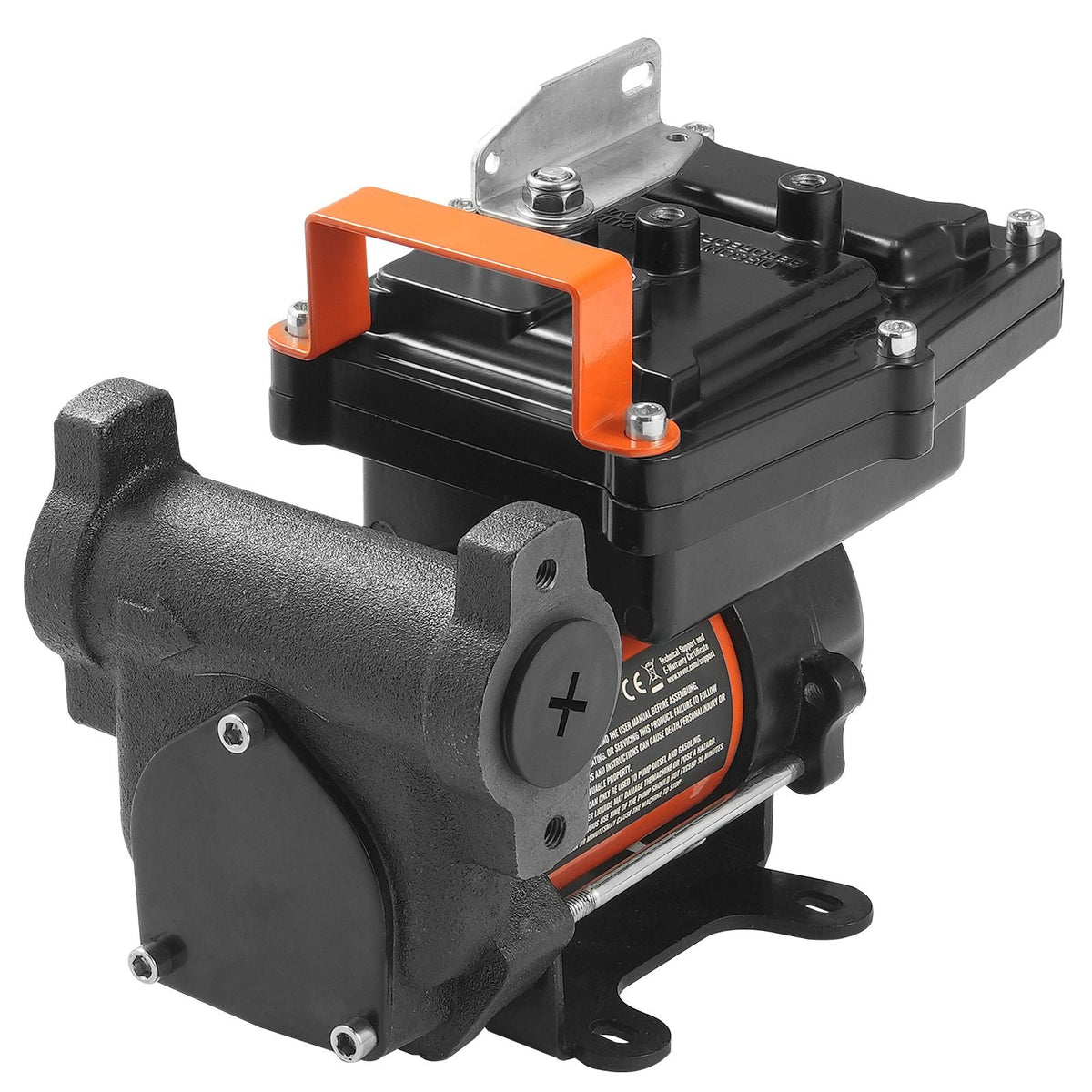 Fuel Transfer Pump, 12V DC 15 GPM 1/4 HP, Portable Electric Diesel Transfer Pump with Auto Shut-Off Fuel Nozzle, Long Inlet & Outlet Hose for Gasoline, Diesel, Kerosene, Methanol Blends
