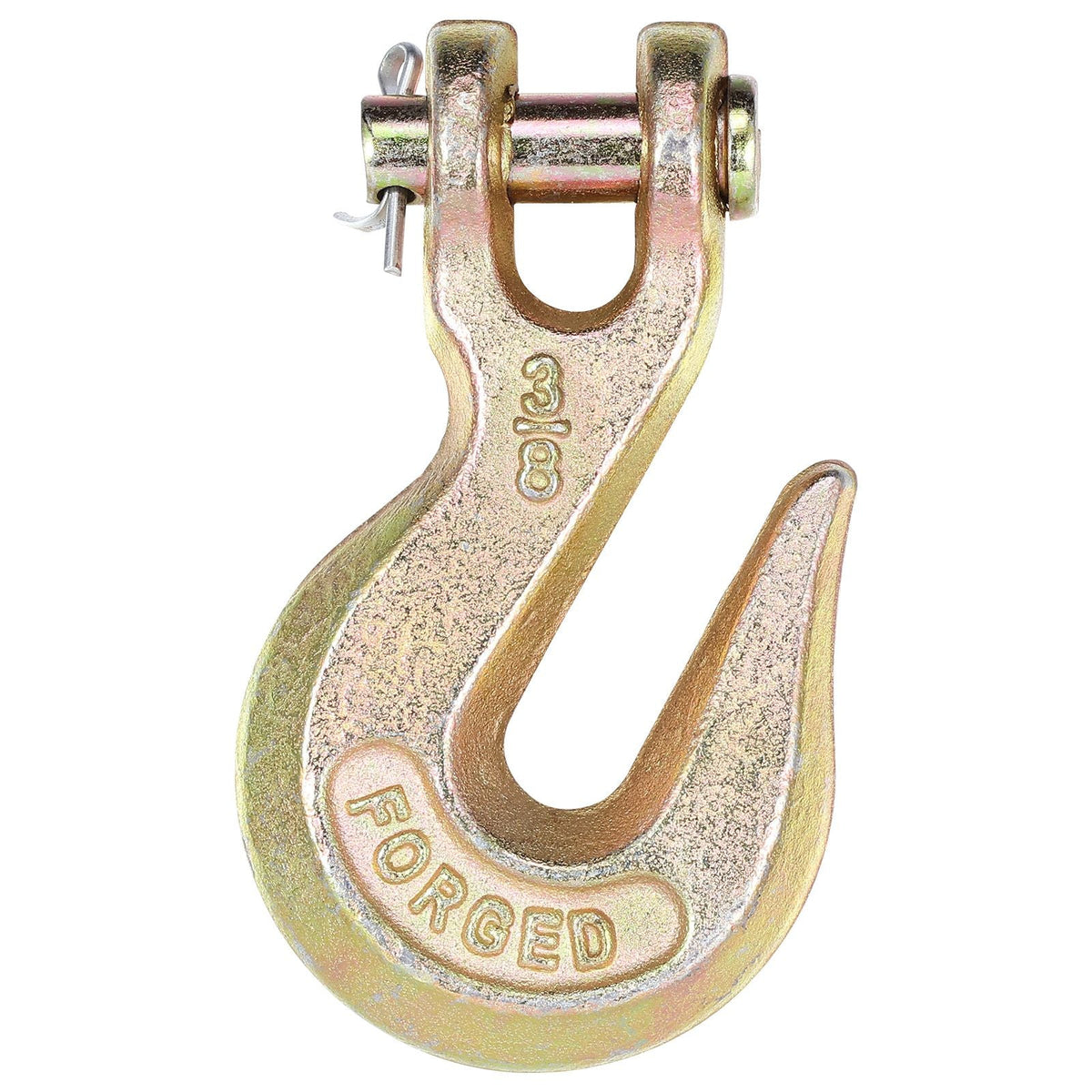 G80 Transport Binder Chain, 3/8" x 10.3' Tow Chain with Clevis Grab Hooks, 7100 lbs Safe Working Load, Heavy Duty Trailer Logging Chain for Transporting Towing Truck Tie Down Binding Equipment