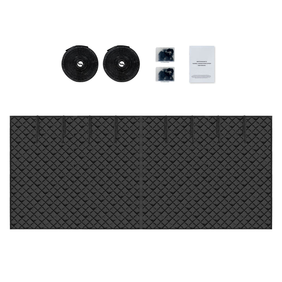 Garage Door Screen for Winter, 16x7FT, Garage Door Insulation Kit, Magnetic Thermal Insulated Door Curtain with 300D Oxford Fabric Heavy Duty Weighted Bottom, Easy Assembly for Garage Door