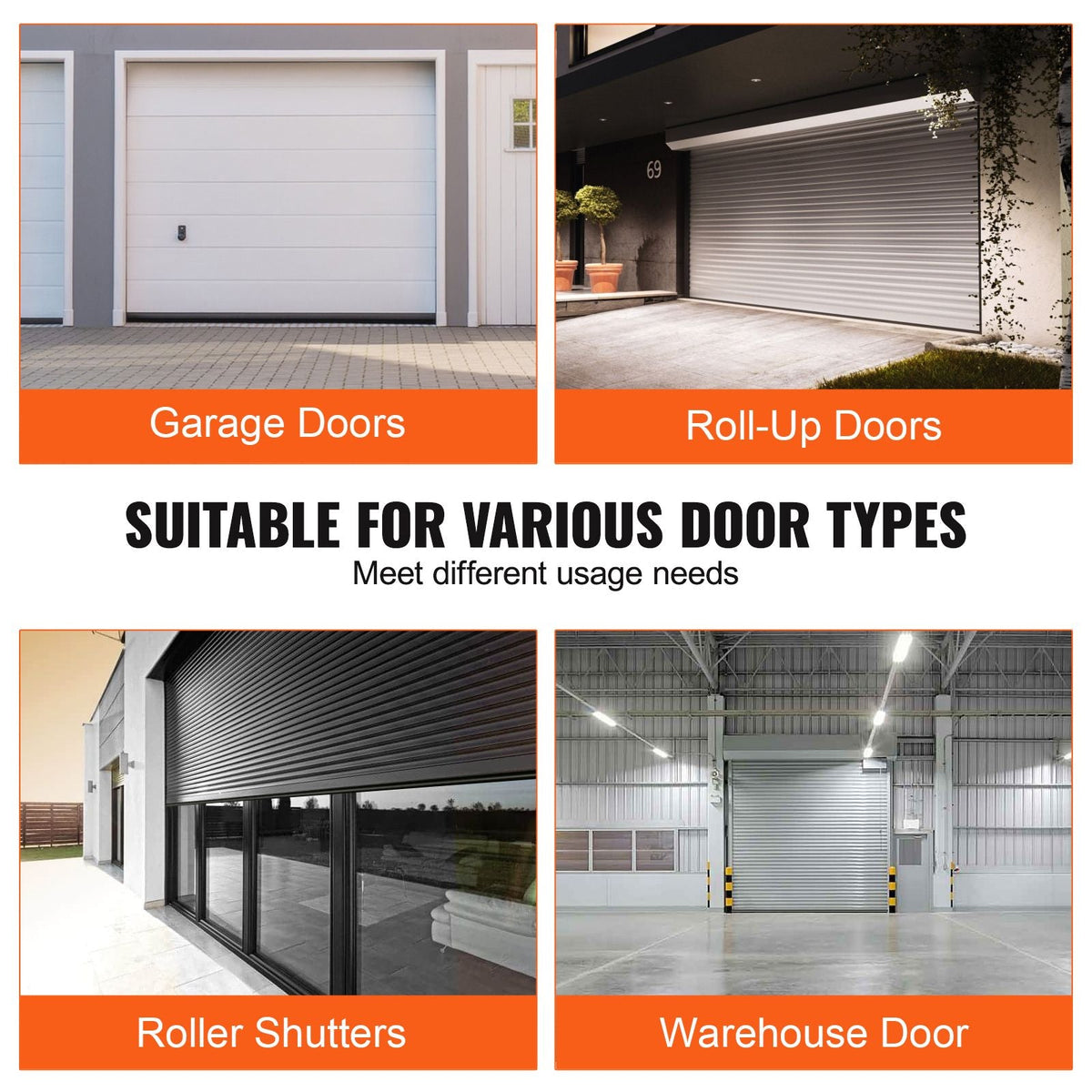 Garage Door Seals Bottom Rubber, U Shape +O Ring Combination Garage Door Weather Stripping with Pre-drilled Aluminum Track Retainer Kit, 5/16 inch T-ends and 3 3/4 inch Width (16 Ft, Black)