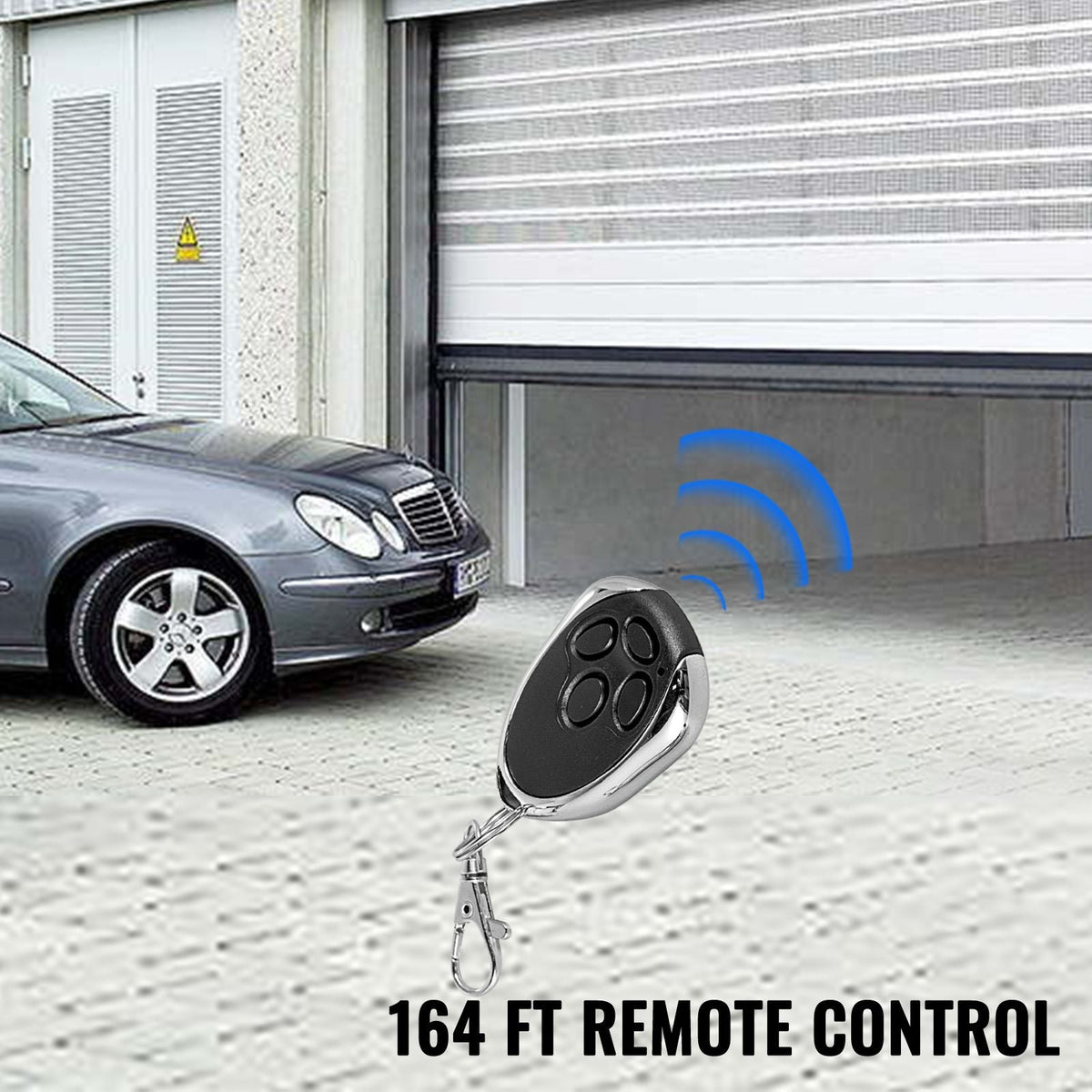 Garage Roller Door Opener, 800 N Lift Force 164 ft Remote Control, 110V Electric Roller Gate Opener, Auto Garage Roller Gate Opener Kit with 2 Remote, Apply for Garage Store