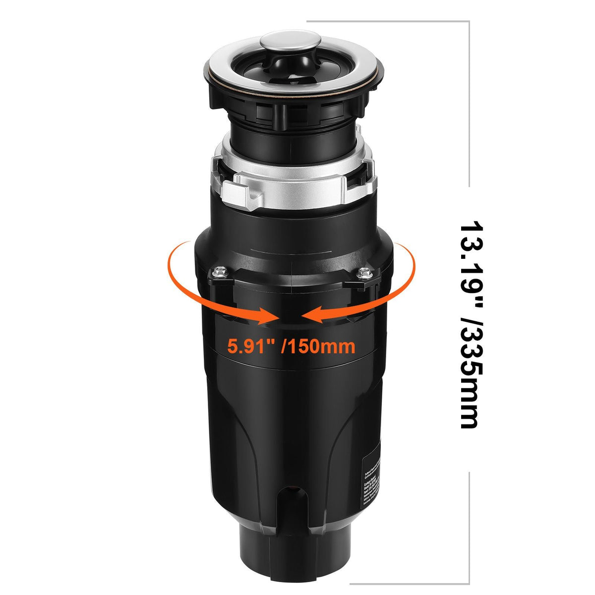 Garbage Disposal, 1/2HP 3450RPM Continuous Feed Food Waste Disposer, EZ Connect Food Waste Grinding System with Power Cord & Splash Guard for Kitchen Sinks