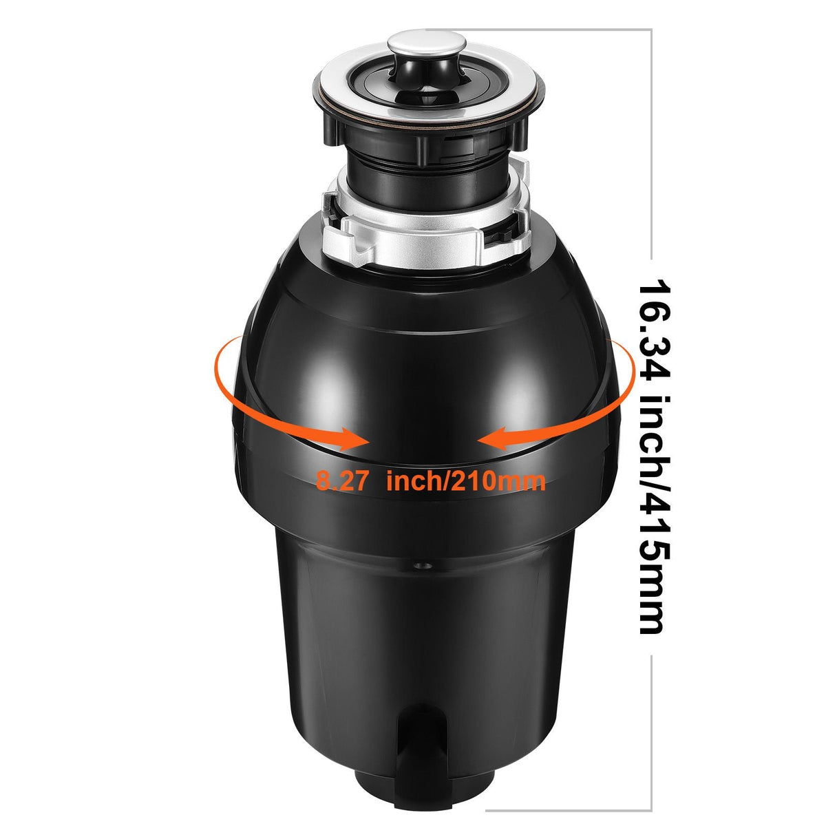 Garbage Disposal, 1HP 3270RPM Continuous Feed Food Waste Disposer, EZ Connect Food Waste Grinding System with Sound Reduction, Power Cord & Splash Guard for Kitchen Sinks