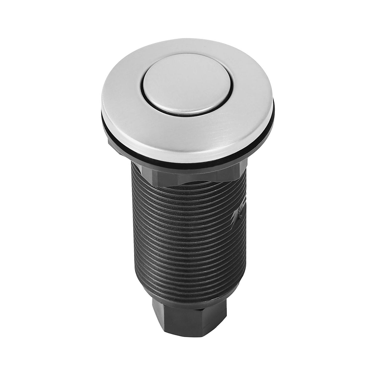 Garbage Disposal Air Switch Kit, 3.5" Long Sink Top Air Switch for Food Waste Disposal, Brushed Silver Stainless Steel ON/OFF Air Push Button for Granite, Marble, and Quartz Countertops