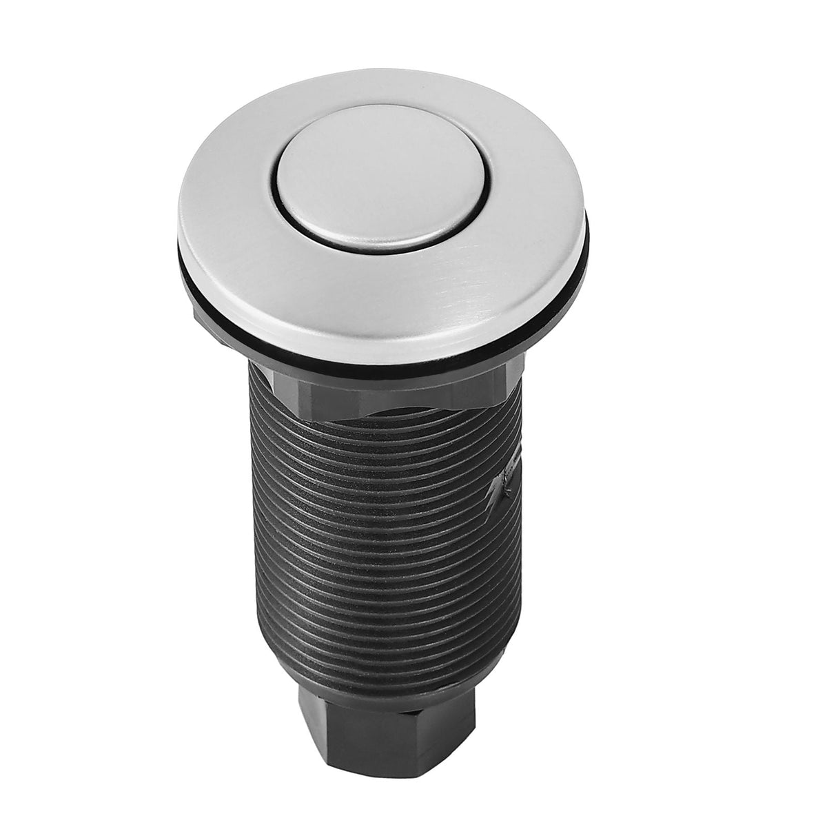Garbage Disposal Air Switch Kit, Dual Outlet Sink Top Air Switch for Food Waste Disposal, 3.5-inch Long Brushed Silver Stainless Steel ON/OFF Air Button for Granite, Marble, Quartz Countertops