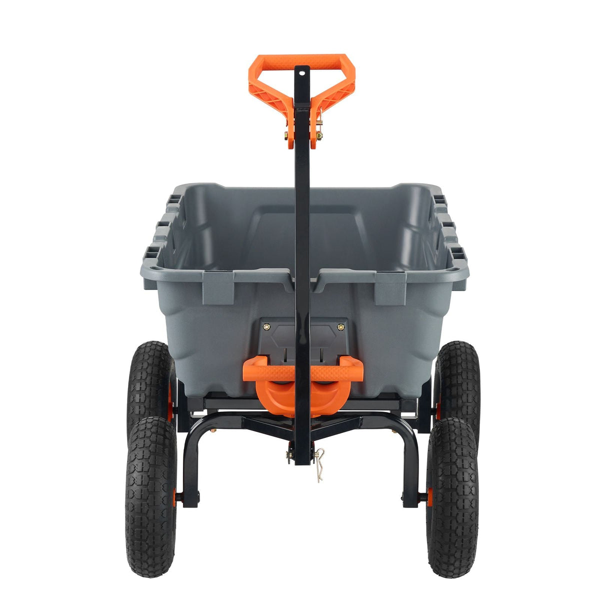 Garden Cart, Durable Poly Dump Cart with Simple Assembly Steel Frame, Versatile Dump Wagon with Dual-Function Handle, 6.48 cu.ft Utility Barrow 1200 lbs Load, 13 inch Wheels