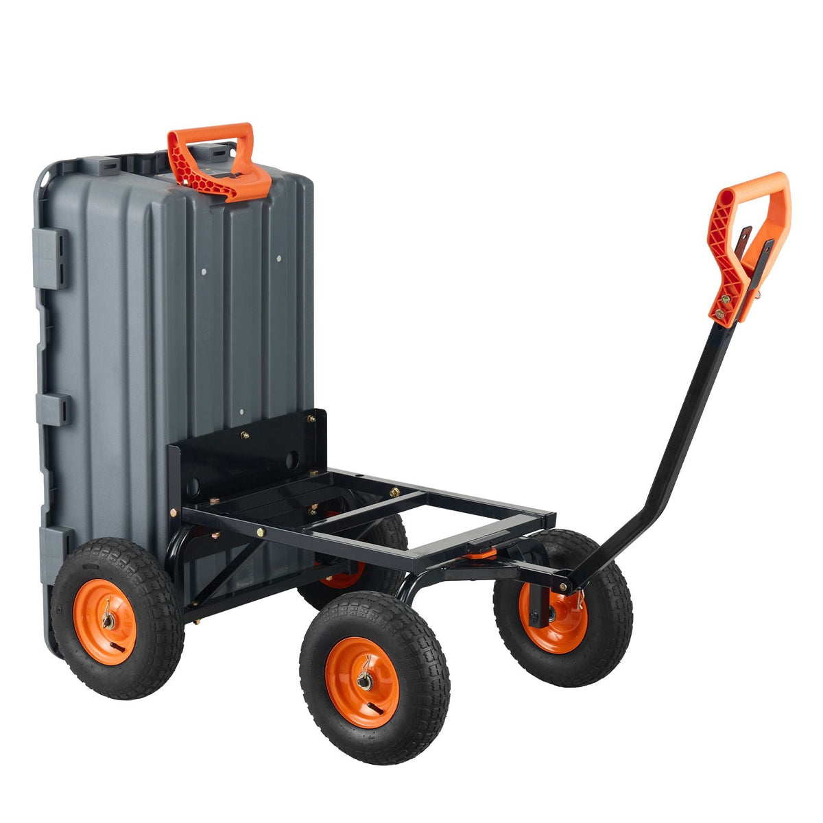 Garden Cart, Durable Poly Dump Cart with Simple Assembly Steel Frame, Versatile Dump Wagon with Dual-Function Handle, 6.48 cu.ft Utility Barrow 1200 lbs Load, 13 inch Wheels