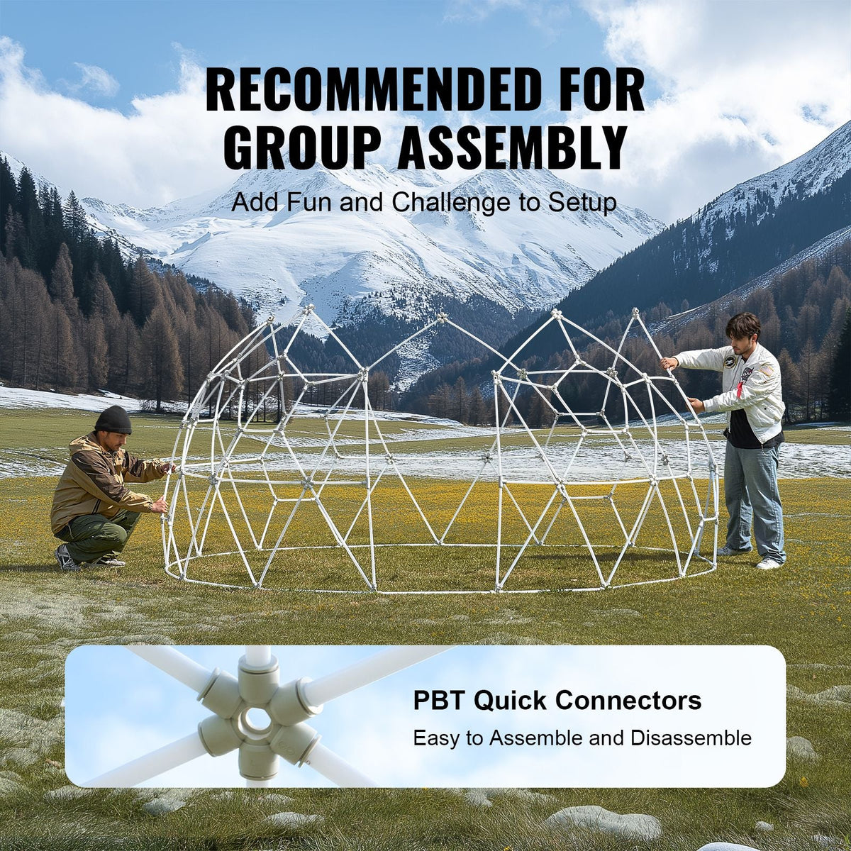 Garden Dome Igloo Tent House, 9.5 FT Dome Tent, Upgraded Garden Igloo with PVC Transparent Cover and Window, Waterproof Outdoor Geodesic Dome Camping Shelter for Patio, Dining Backyard, Party