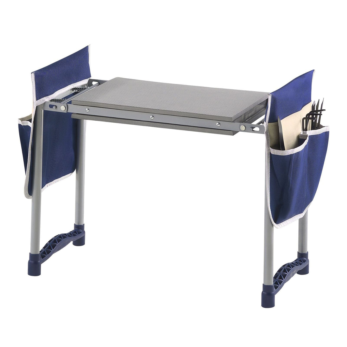 Garden Kneeler and Seat, 11 in Wide Kneeling Pad, Heavy Duty Garden Kneeling Stool, Folding Garden Seat with 2 Tool Bags, Relieve Knee & Back Pain, Non-Slip Garden Bench for Women Grandparents