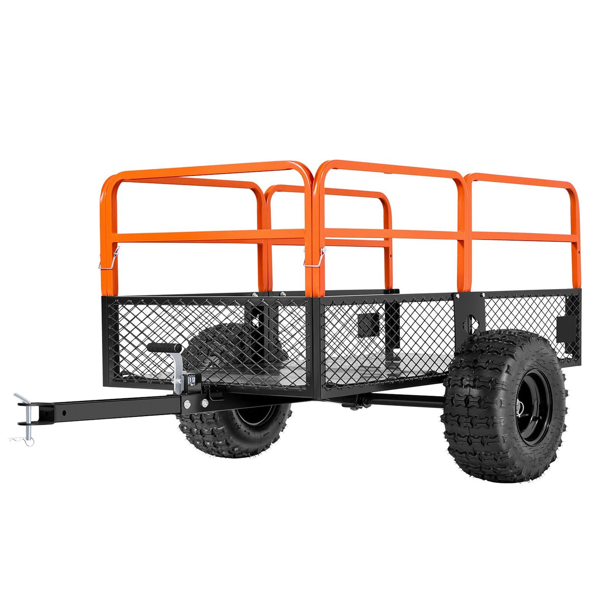 Garden Utility Trailer, 28 Cu. Ft. & 1800lbs, ATV UTV Trailer, Tow Behind Steel Dump Trailers, Removable Rear Panel, Heavy Duty Pull Behind Yard Trailers for Lawn Mower Tractor Garden Waste