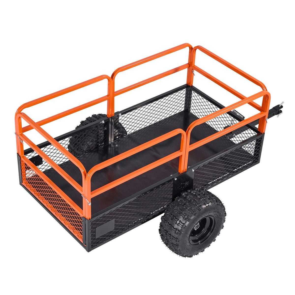 Garden Utility Trailer, 28 Cu. Ft. & 1800lbs, ATV UTV Trailer, Tow Behind Steel Dump Trailers, Removable Rear Panel, Heavy Duty Pull Behind Yard Trailers for Lawn Mower Tractor Garden Waste