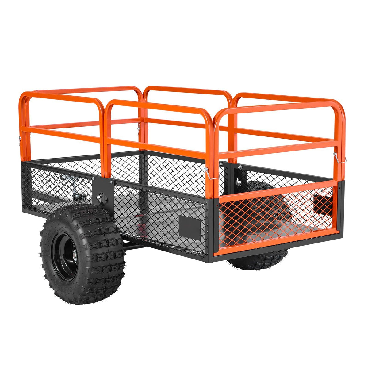 Garden Utility Trailer, 28 Cu. Ft. & 1800lbs, ATV UTV Trailer, Tow Behind Steel Dump Trailers, Removable Rear Panel, Heavy Duty Pull Behind Yard Trailers for Lawn Mower Tractor Garden Waste